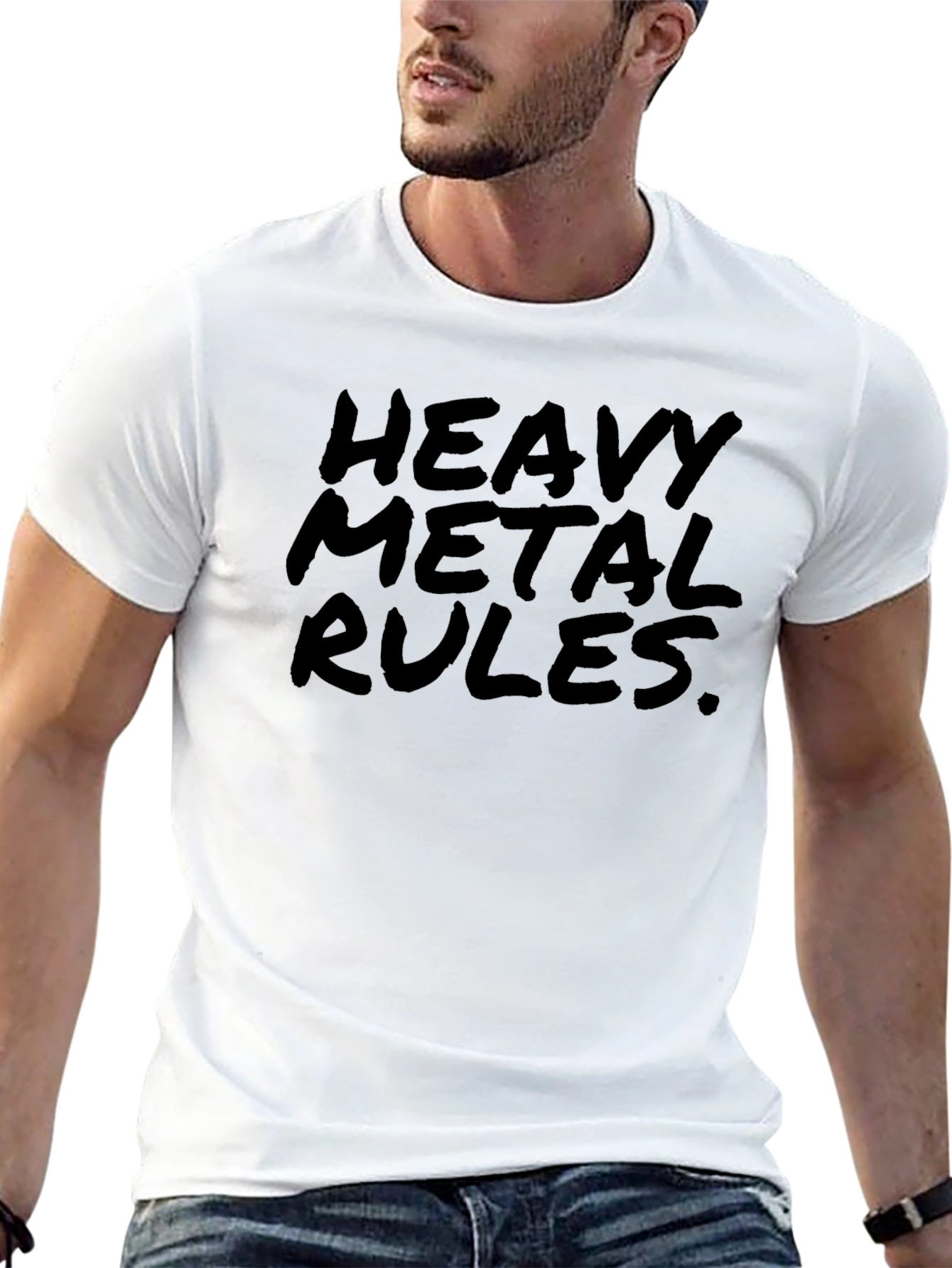 Heavy Metal Rules Black Graphic T-Shirt