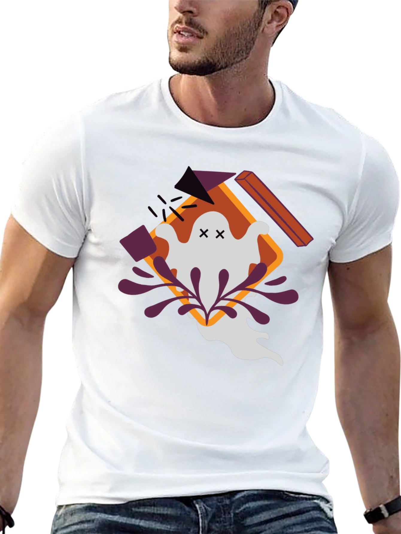 Ghostly Graphic Tee - Halloween Style