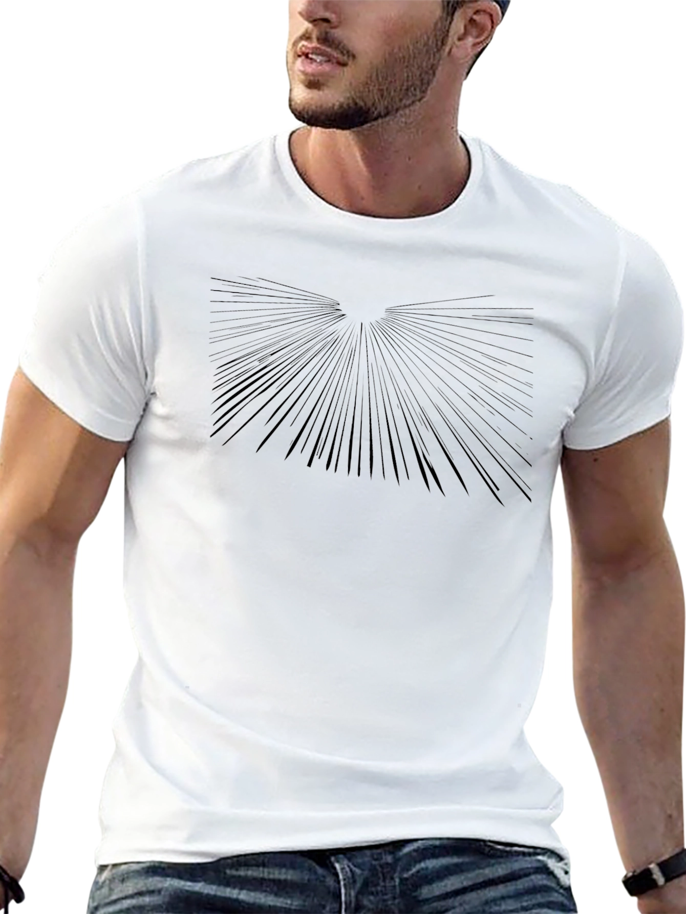 Abstract Burst Graphic Black T-Shirt
