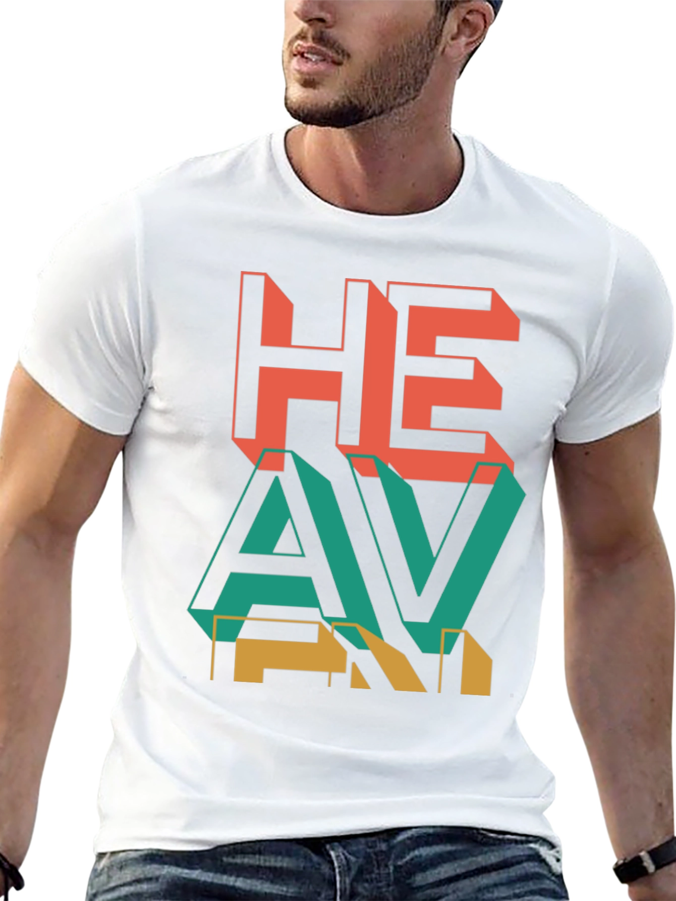 Heavy Retro Graphic Print Black T-Shirt