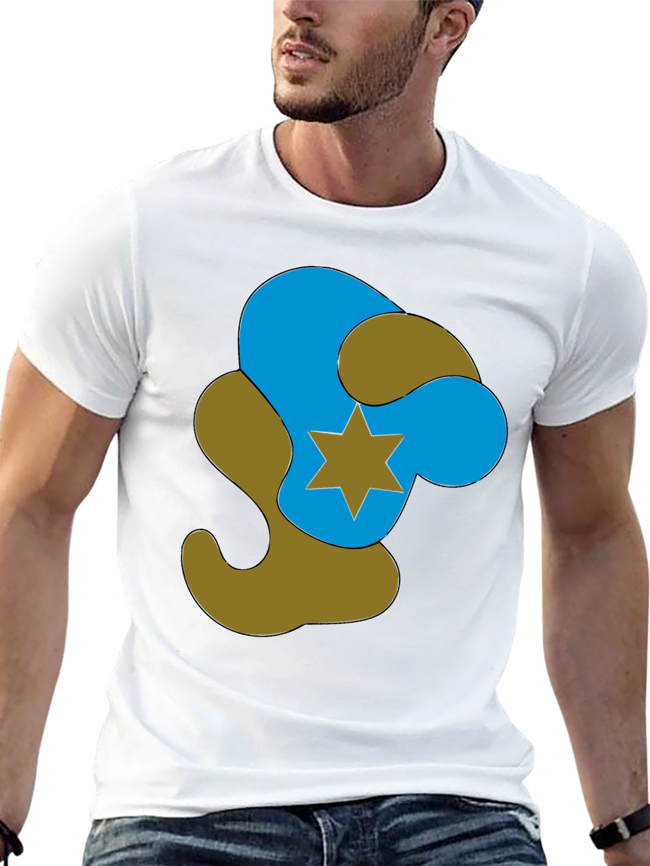 Abstract Star Graphic Black T-Shirt