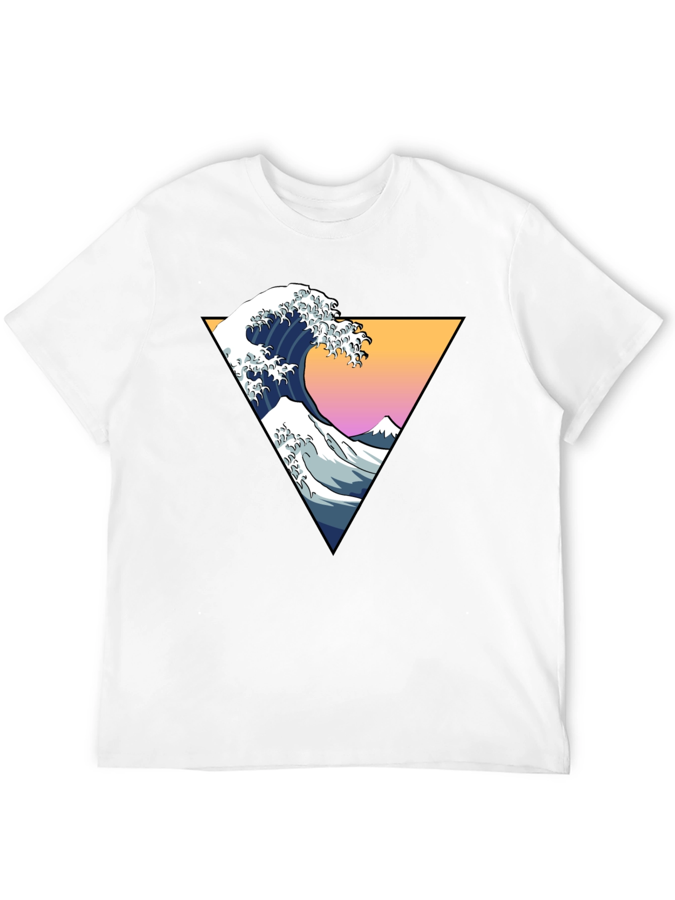 Great Wave Graphic Tee - Stylish Mens Black T-Shirt