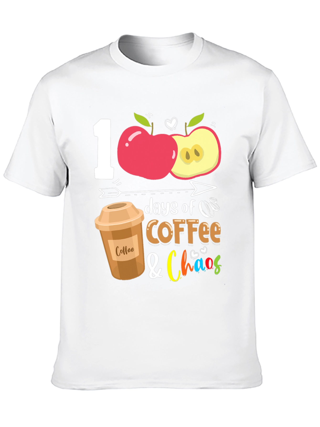 100 Days Coffee & Chaos Teacher T-Shirt