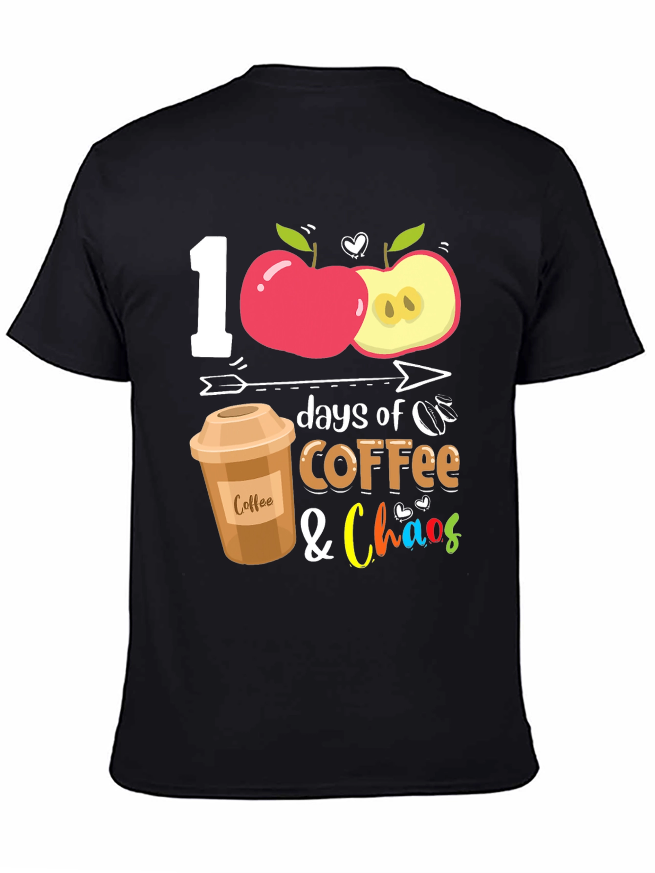 100 Days Coffee & Chaos Teacher T-Shirt