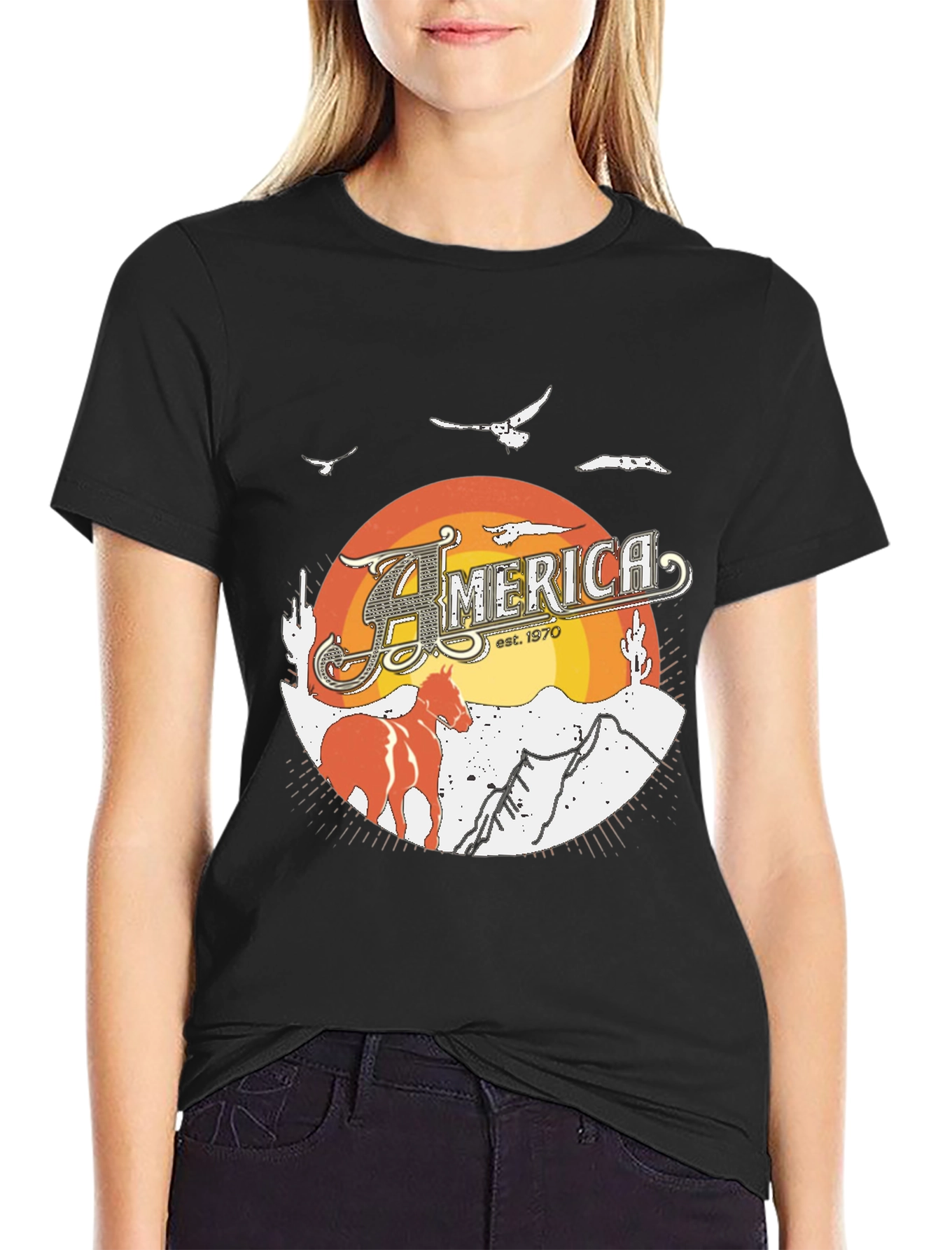 America Est. 1970 Graphic Tee - Black