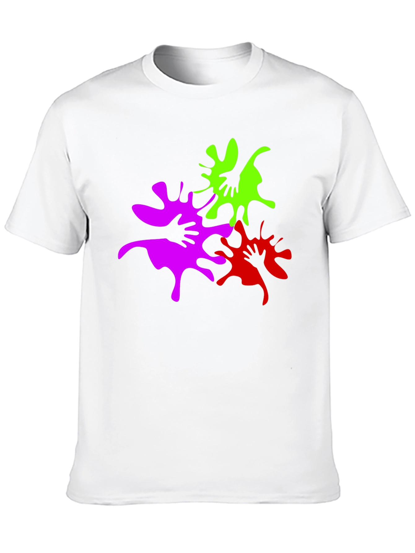 Abstract Handprint Graphic Tee - Modern Black T-Shirt