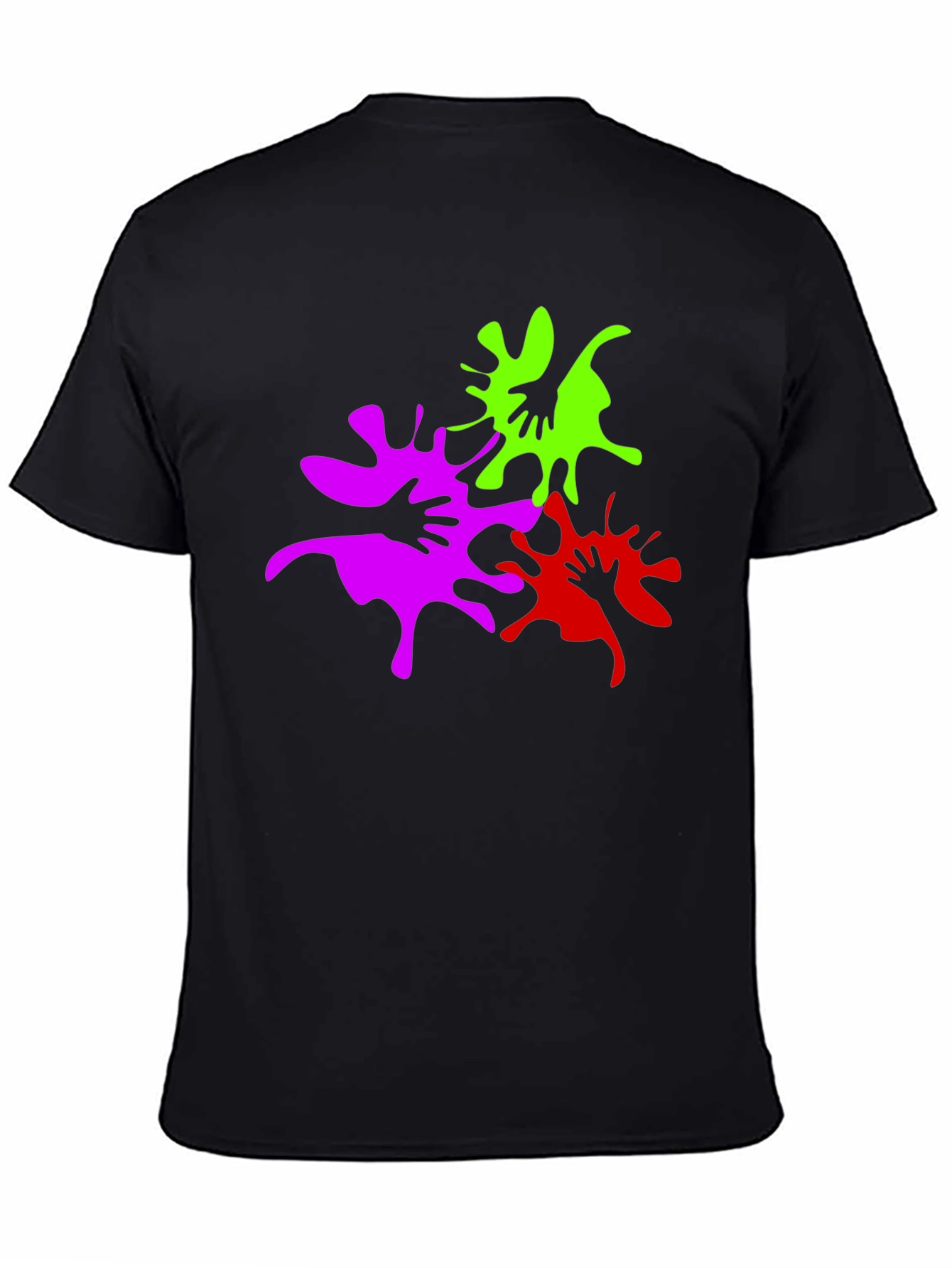 Abstract Handprint Graphic Tee - Modern Black T-Shirt