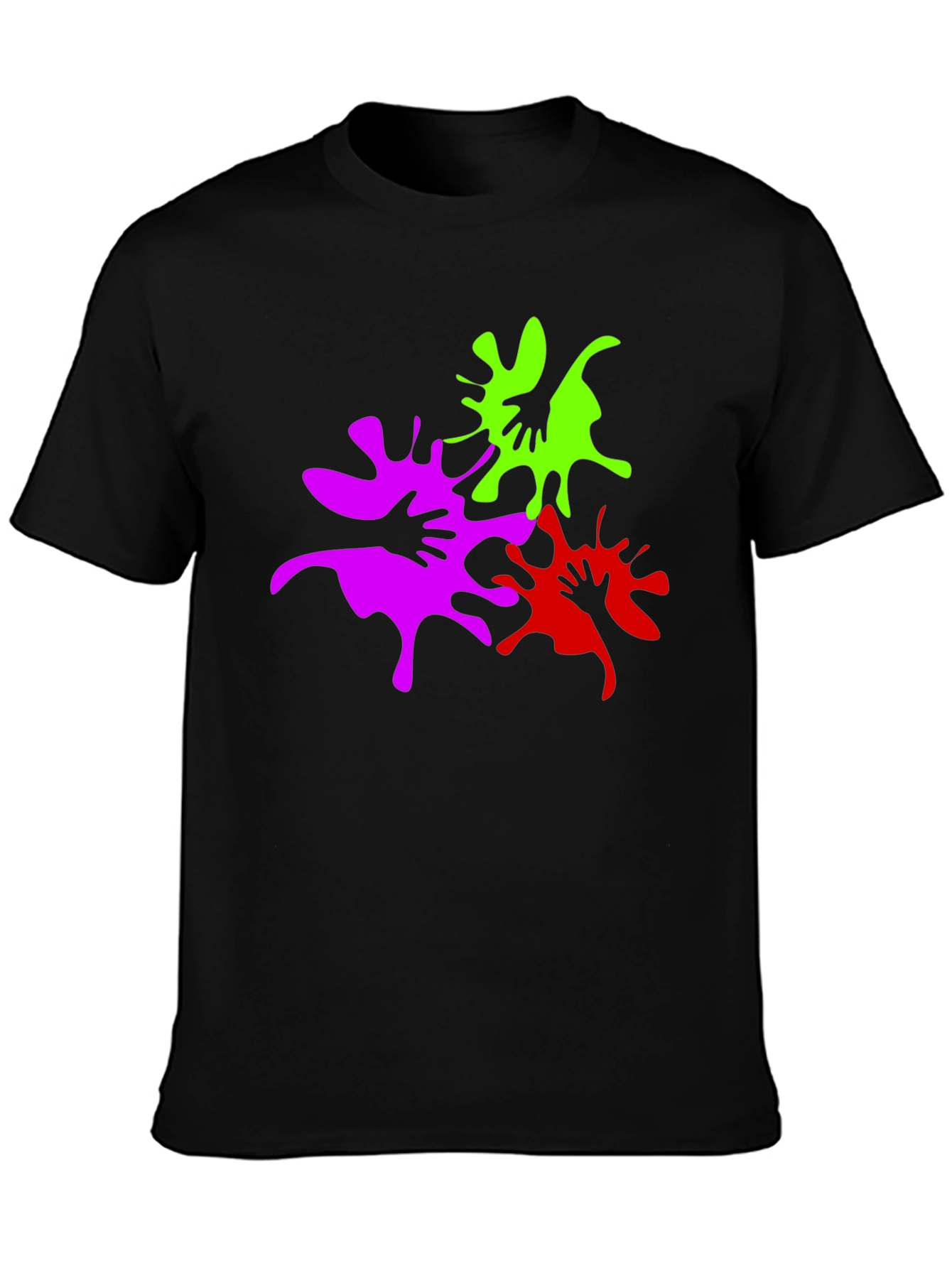 Abstract Handprint Graphic Tee - Modern Black T-Shirt