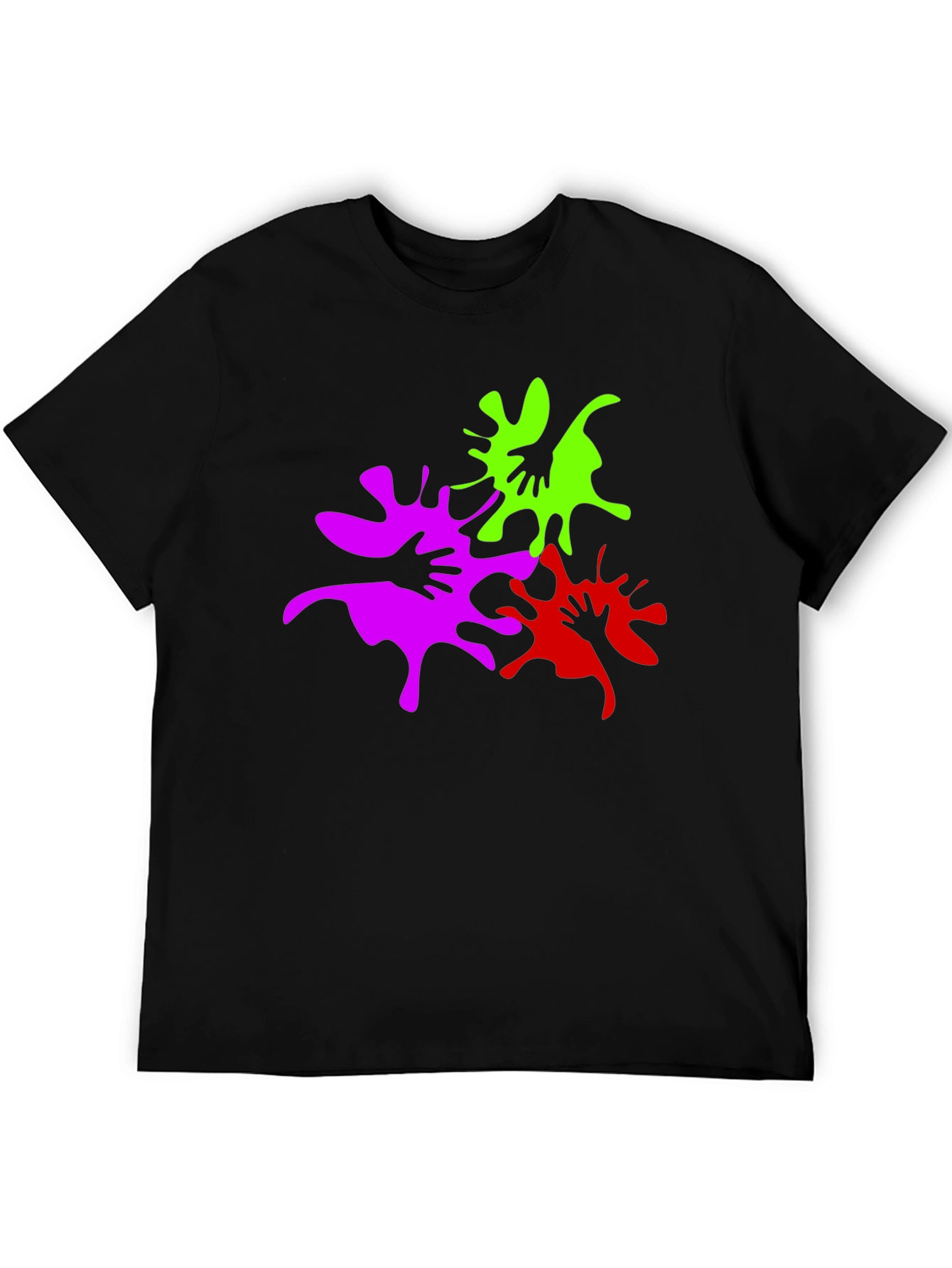 Abstract Handprint Graphic Tee - Modern Black T-Shirt