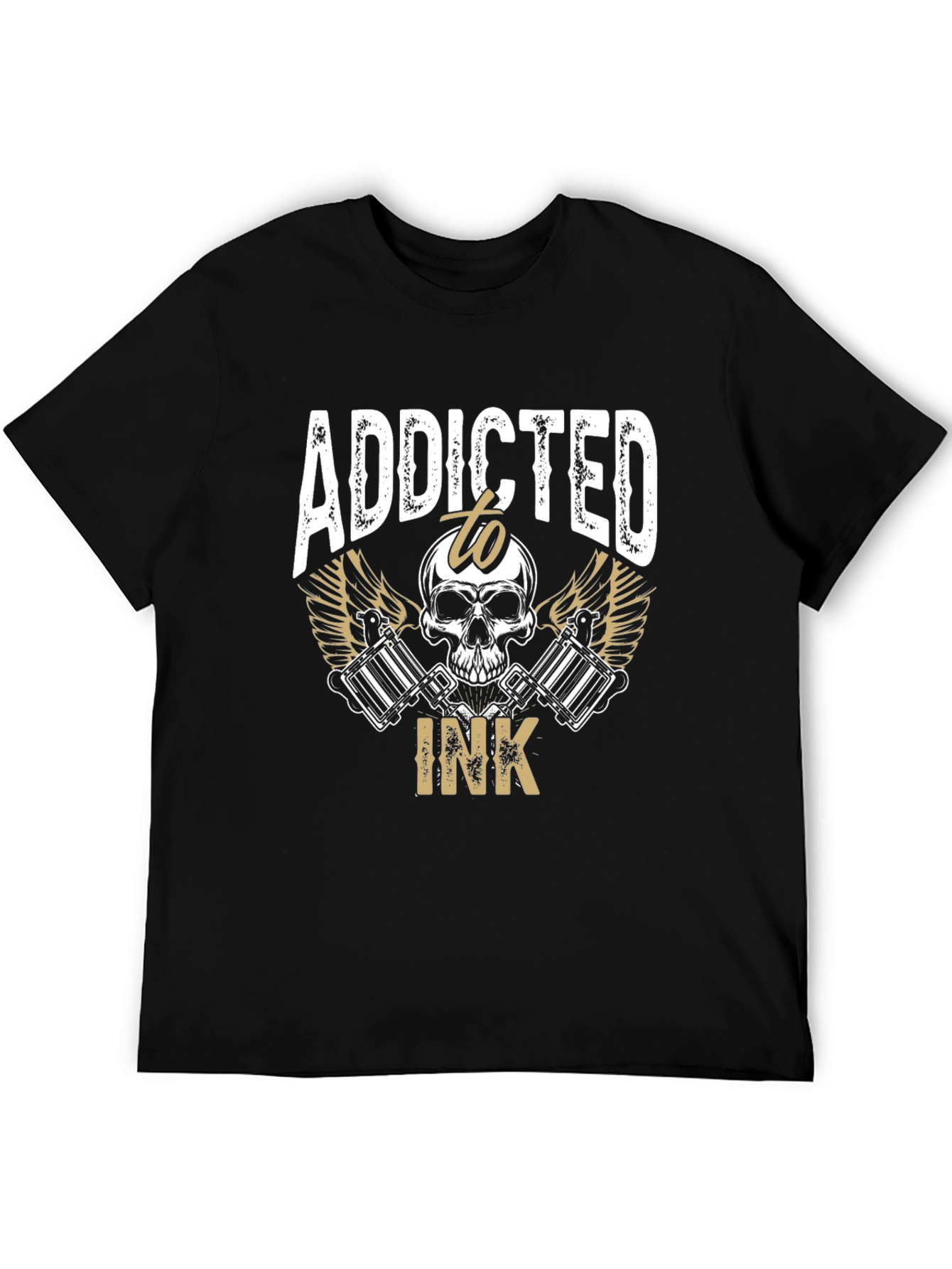 Addicted to Ink Tattoo Skull Graphic Tee