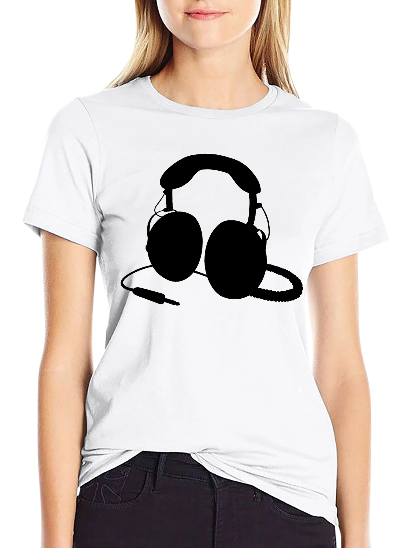 Headphone Graphic T-Shirt - Black - Music Lover Tee