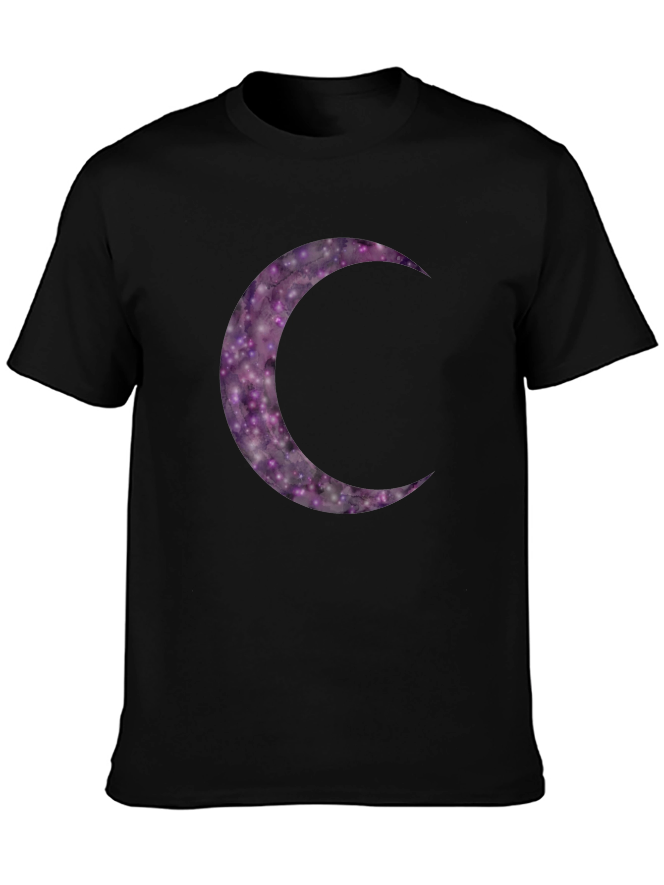Galaxy Moon Graphic Tee - Stylish Black T-Shirt