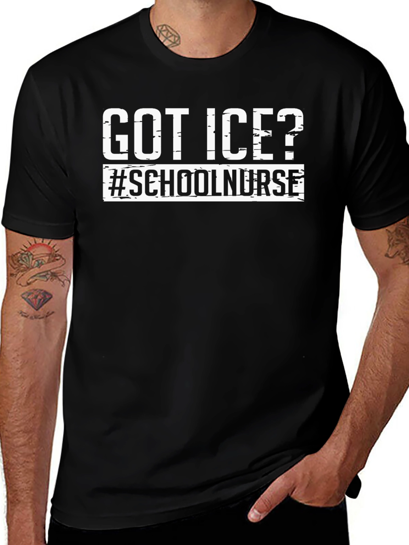 Got Ice? School Nurse Black T-Shirt