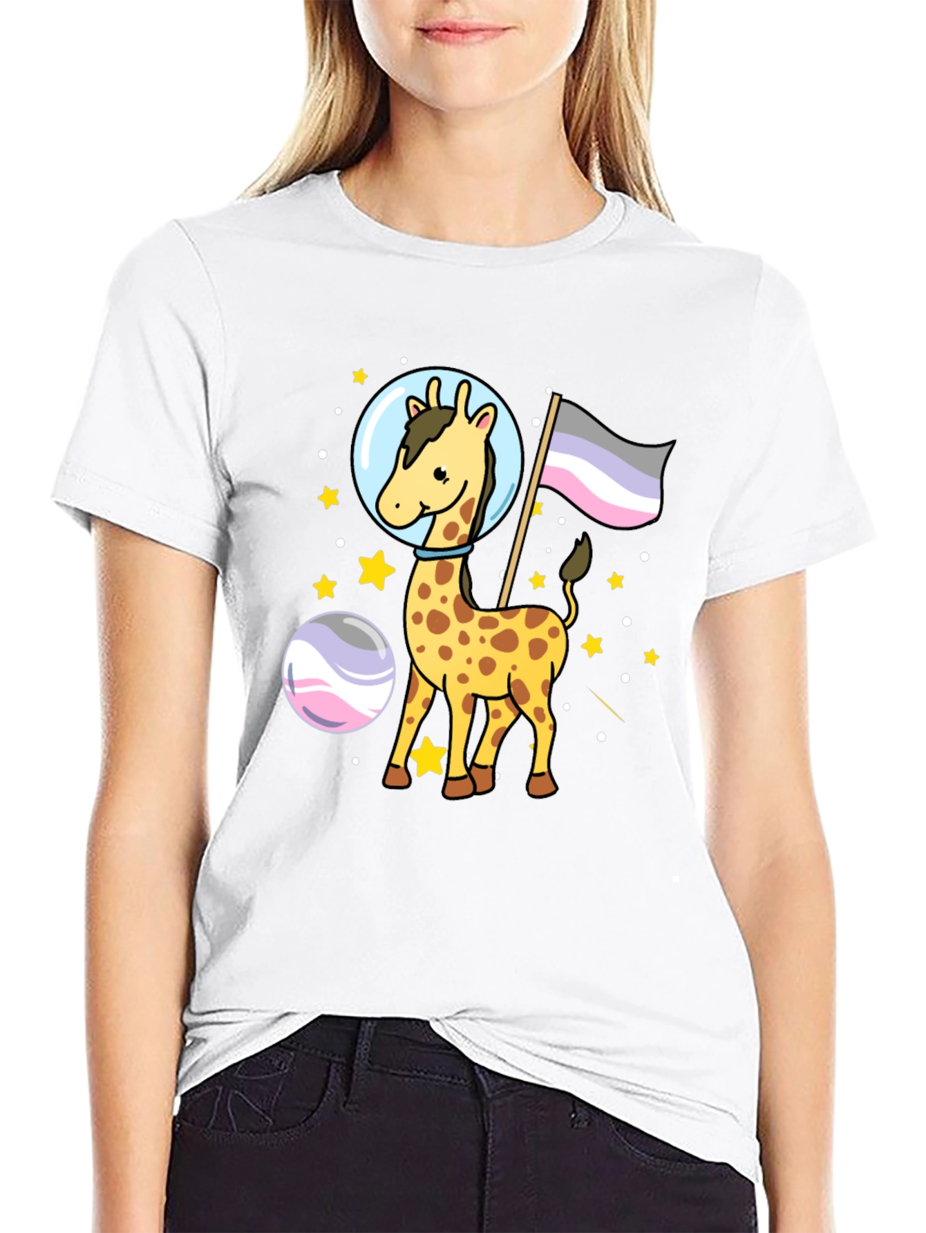 Astronaut Giraffe Graphic Tee