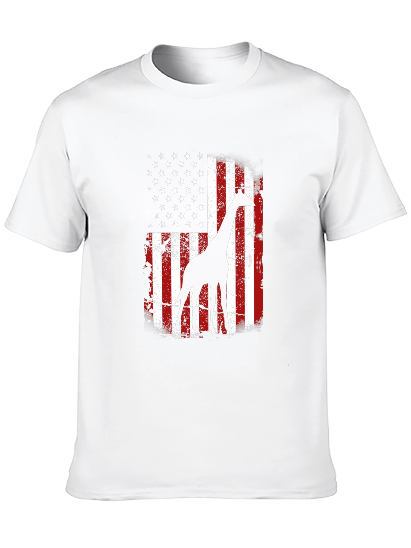 Giraffe American Flag Graphic Tee