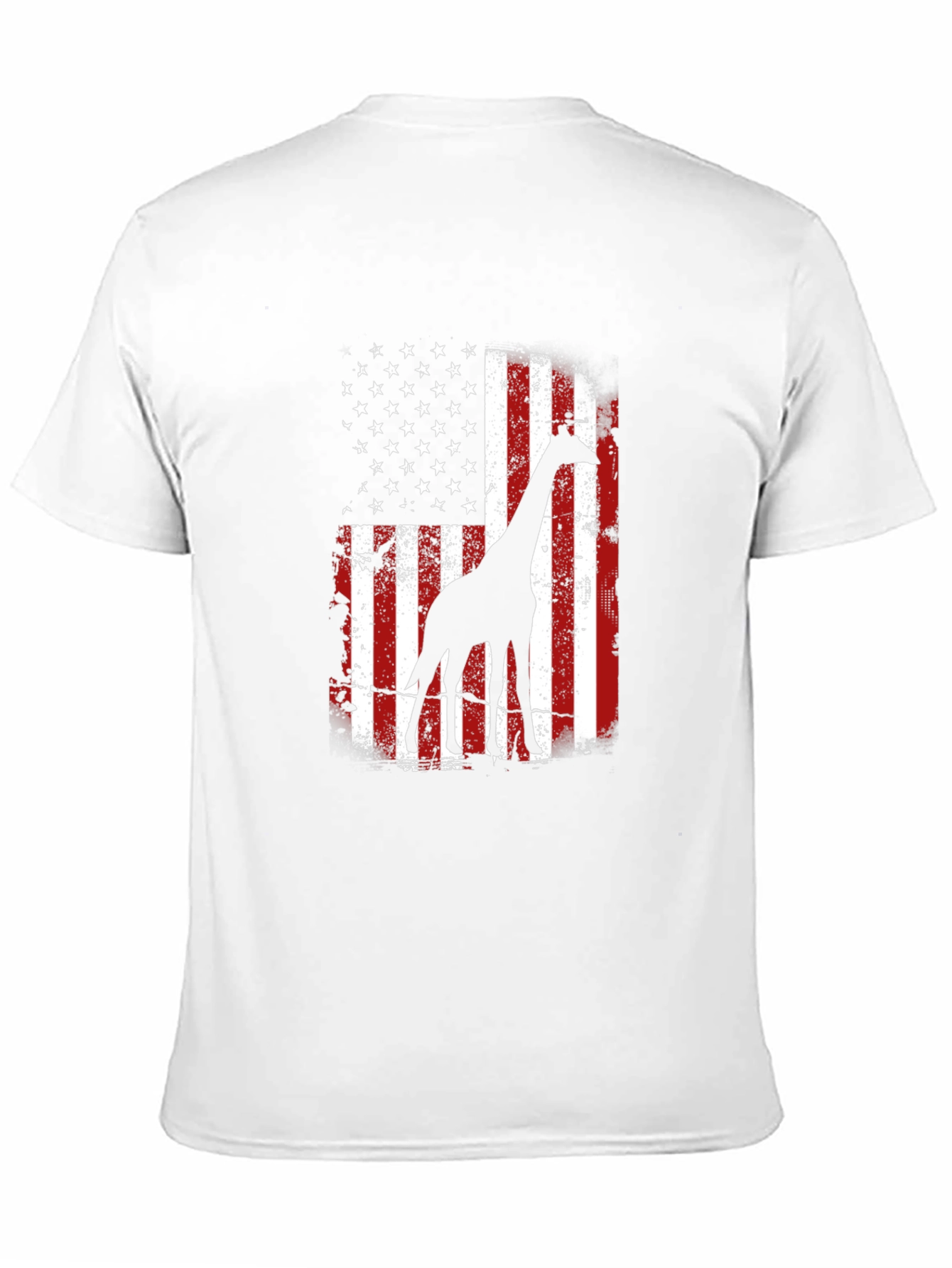 Giraffe American Flag Graphic Tee