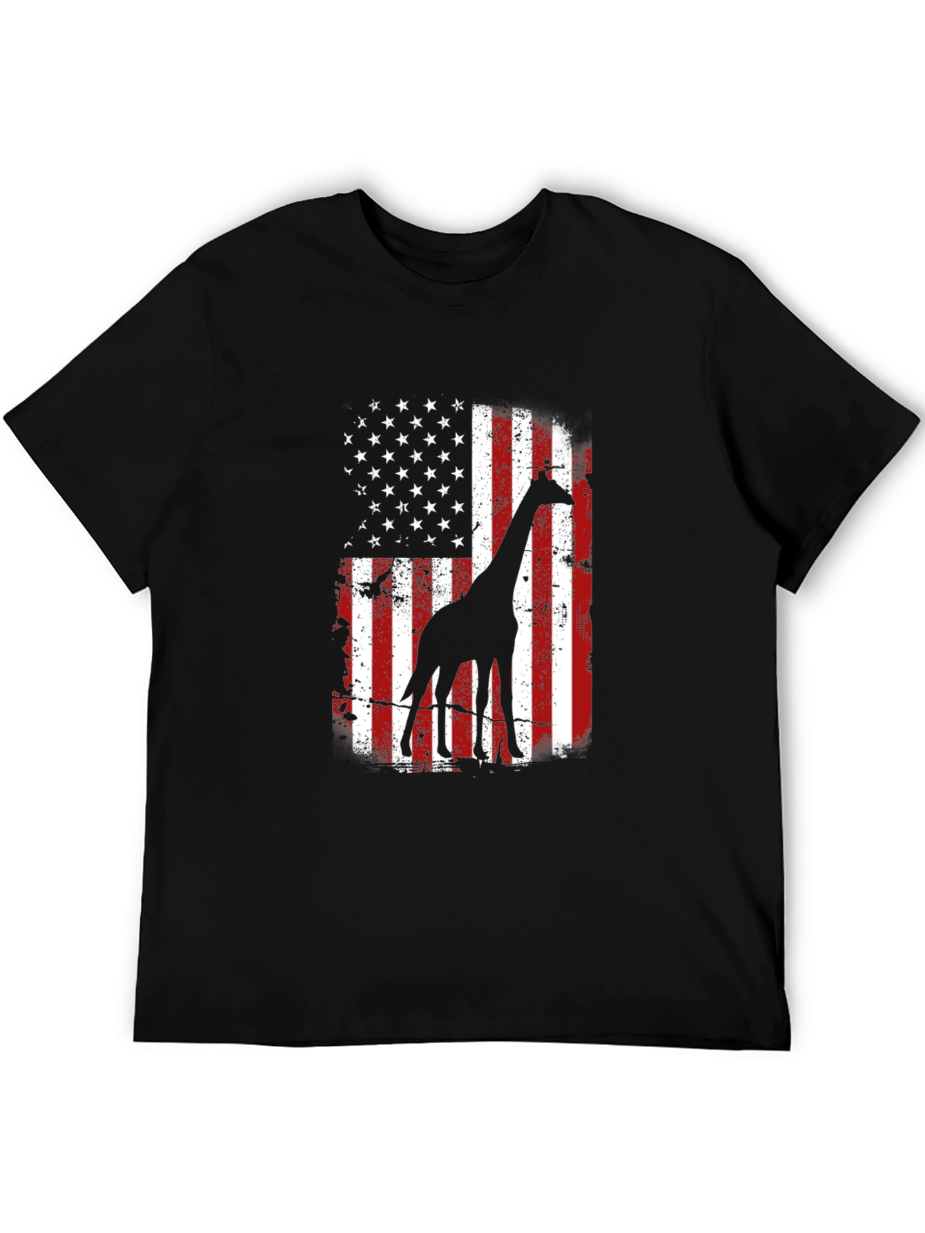 Giraffe American Flag Graphic Tee