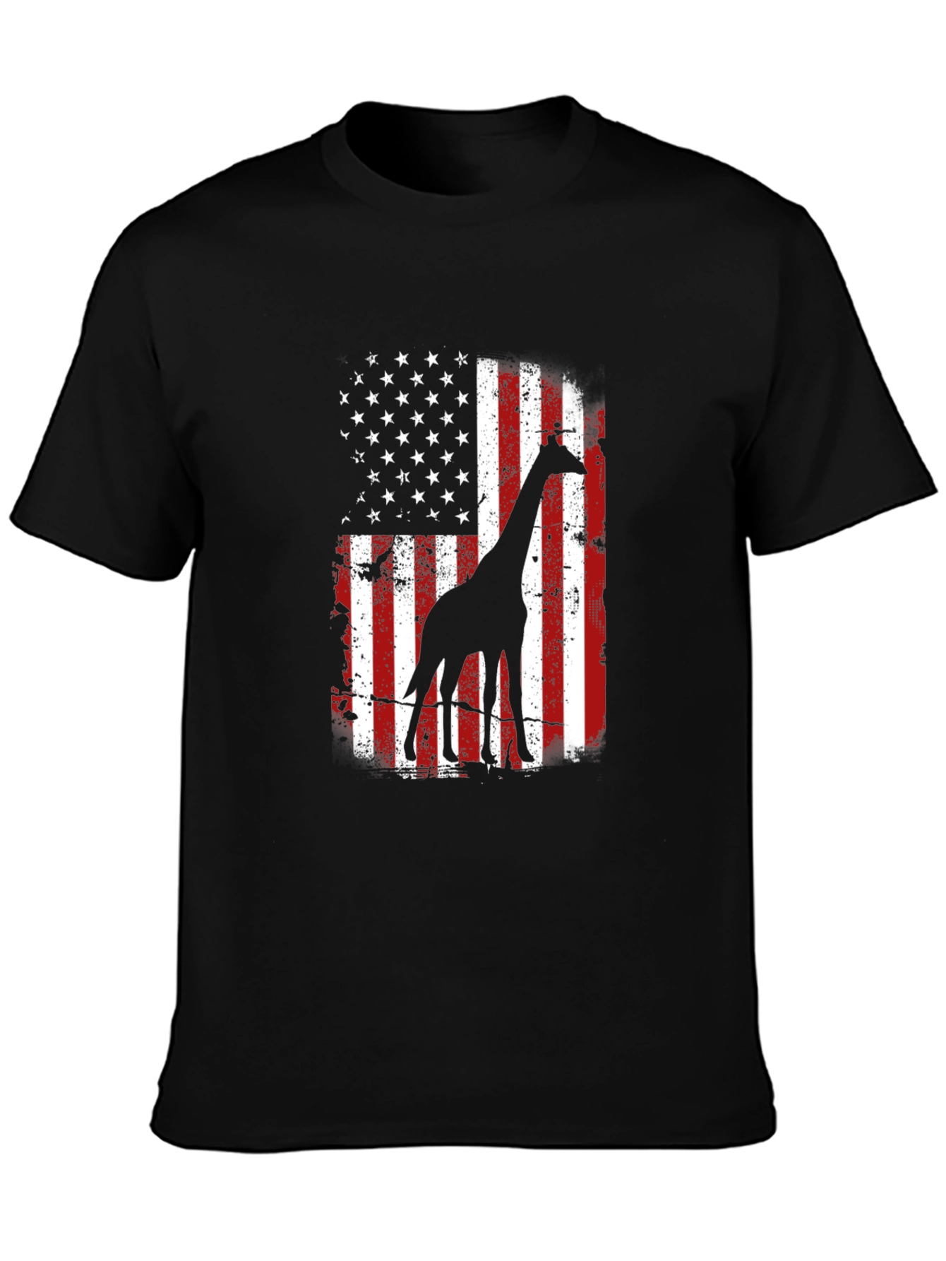 Giraffe American Flag Graphic Tee