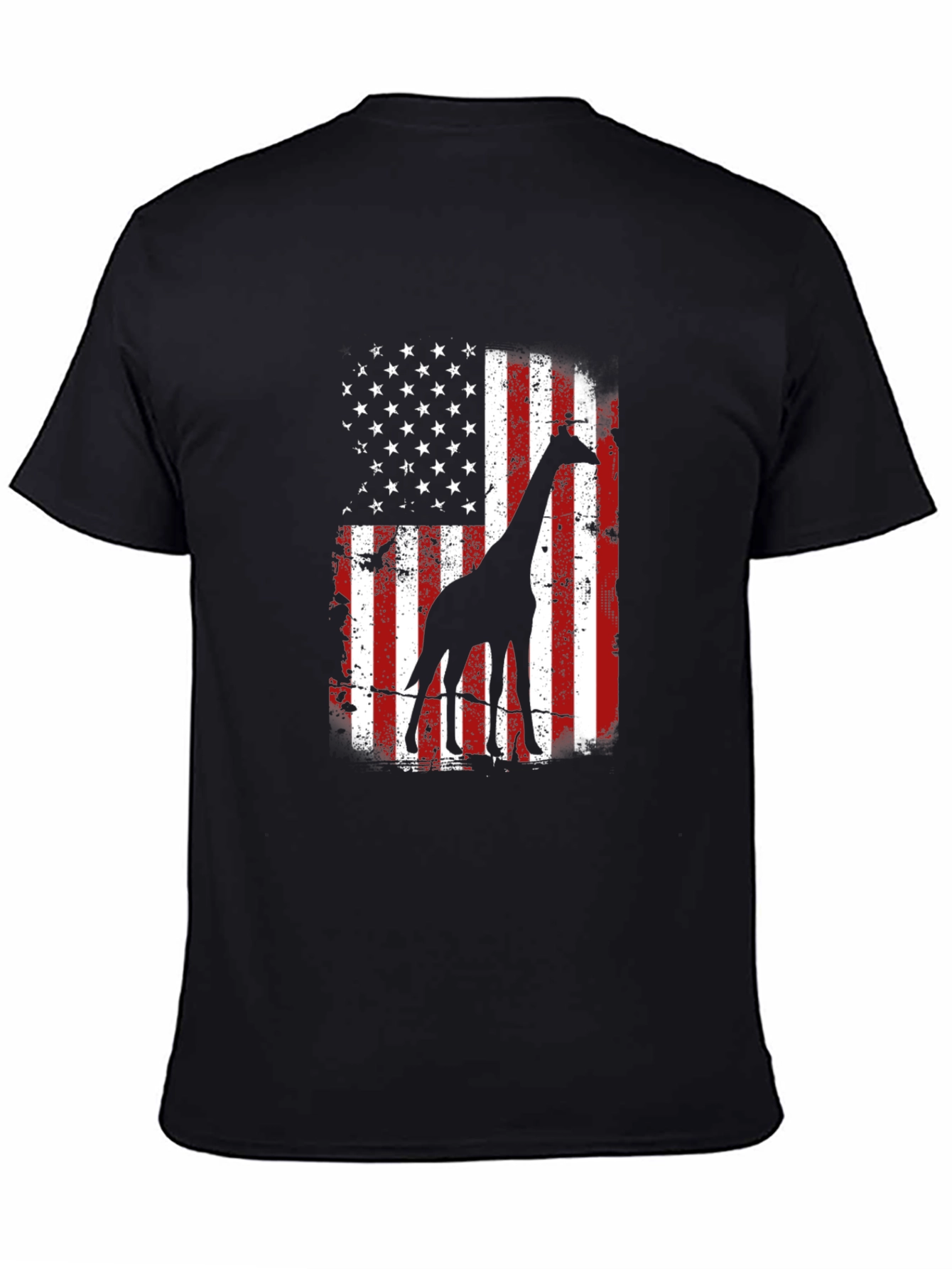 Giraffe American Flag Graphic Tee
