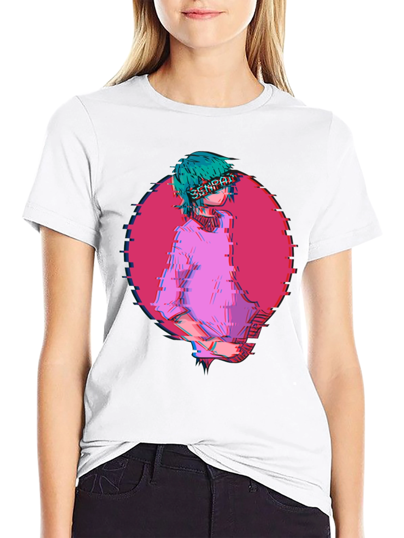 Anime Senpai Graphic Tee - Black