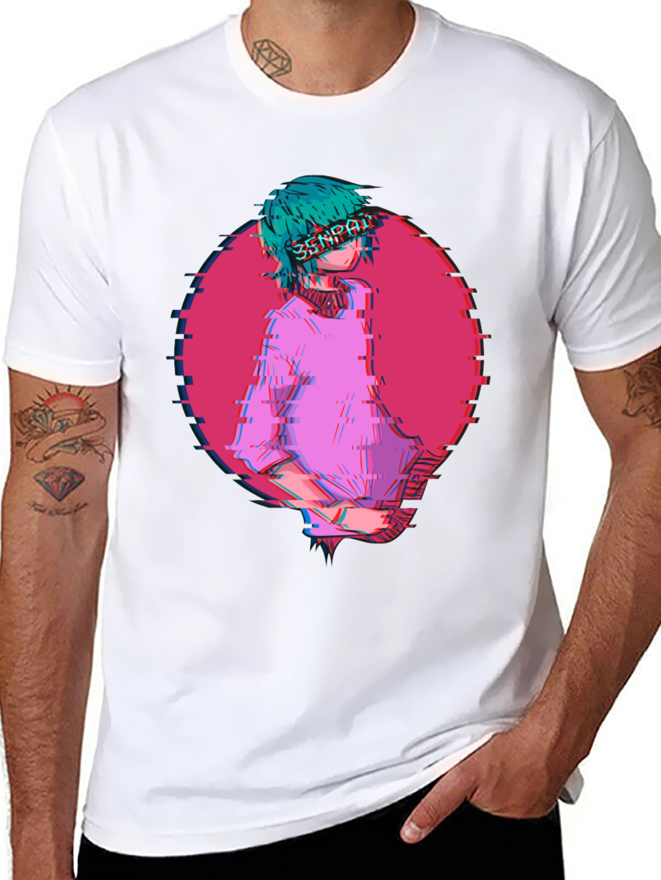 Anime Senpai Graphic Tee - Black