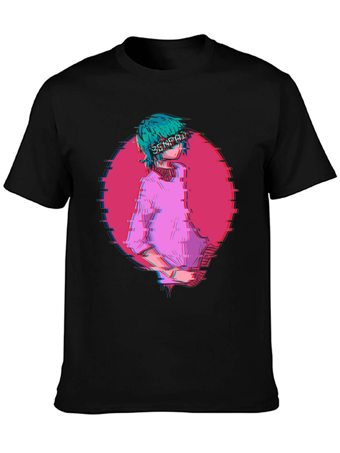 Anime Senpai Graphic Tee - Black