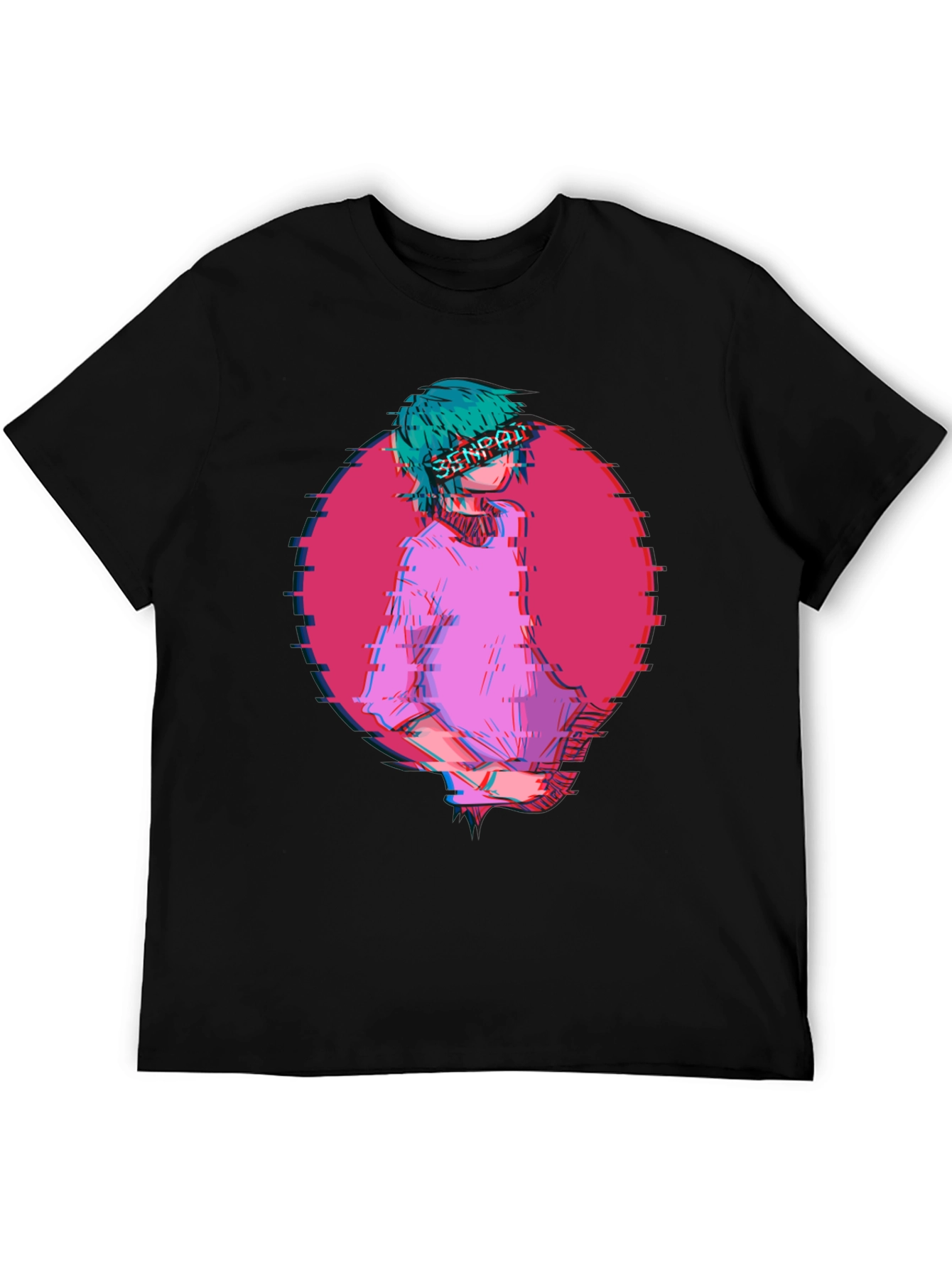 Anime Senpai Graphic Tee - Black