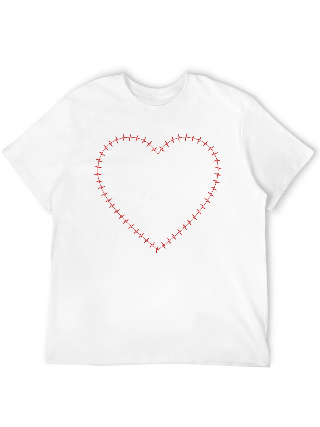 Heartbeat Heart Graphic Mens Black T-Shirt