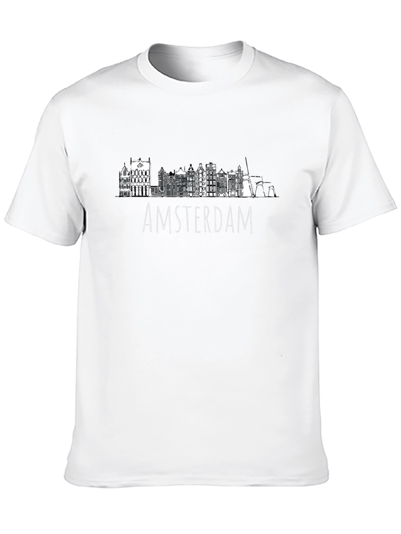 Amsterdam Skyline Black Graphic Tee