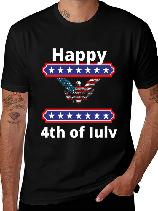 Happy 4th of July Eagle Graphic T-Shirt