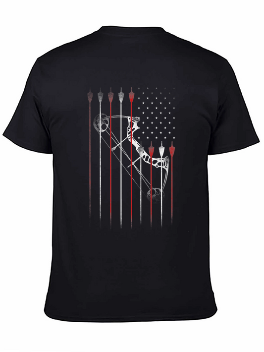 Archery Bow & Arrow Graphic T-Shirt - Black