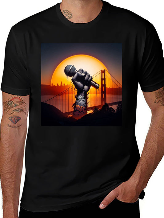 Golden Gate Bridge Microphone Graphic Tee