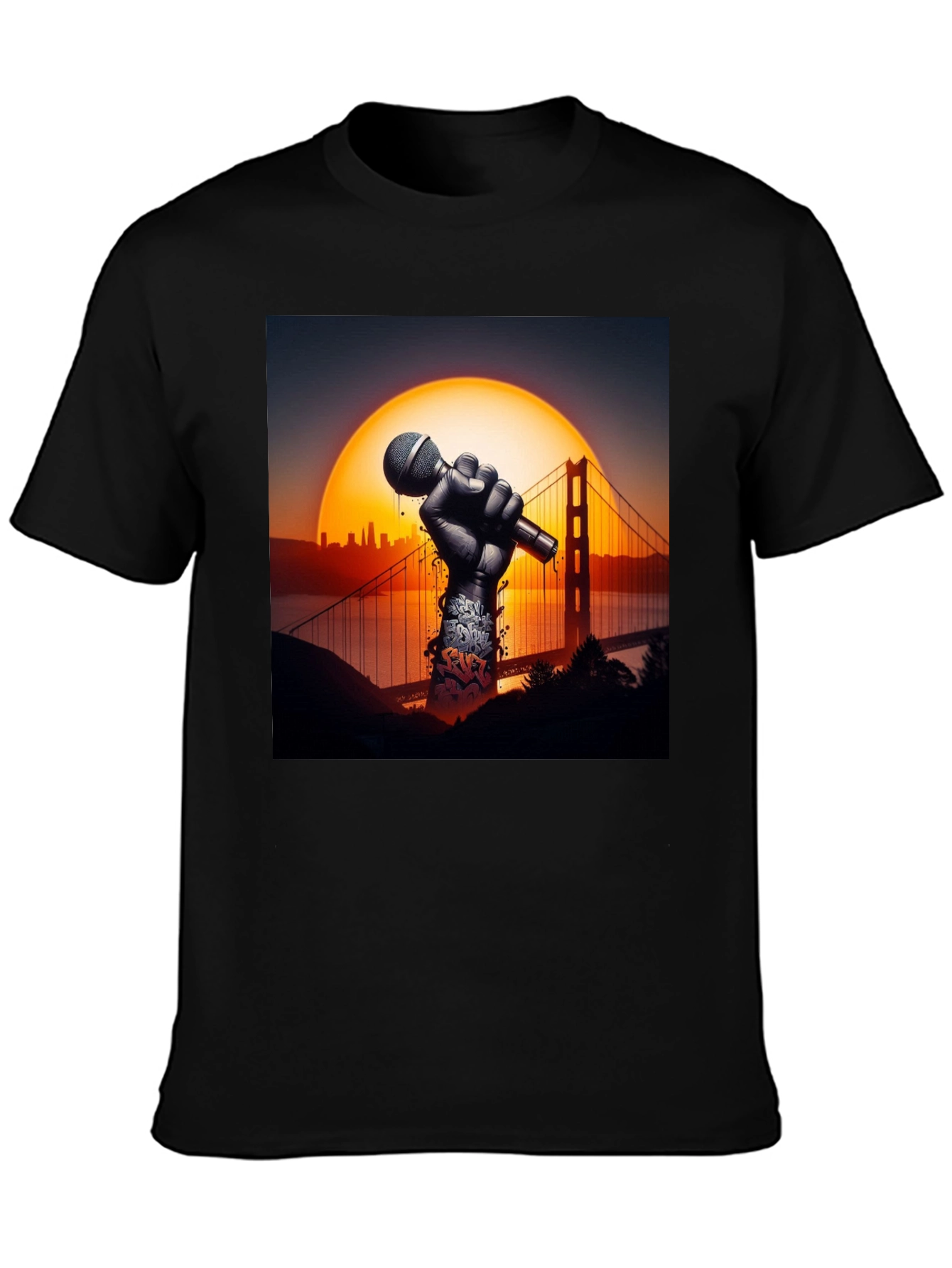 Golden Gate Bridge Microphone Graphic Tee