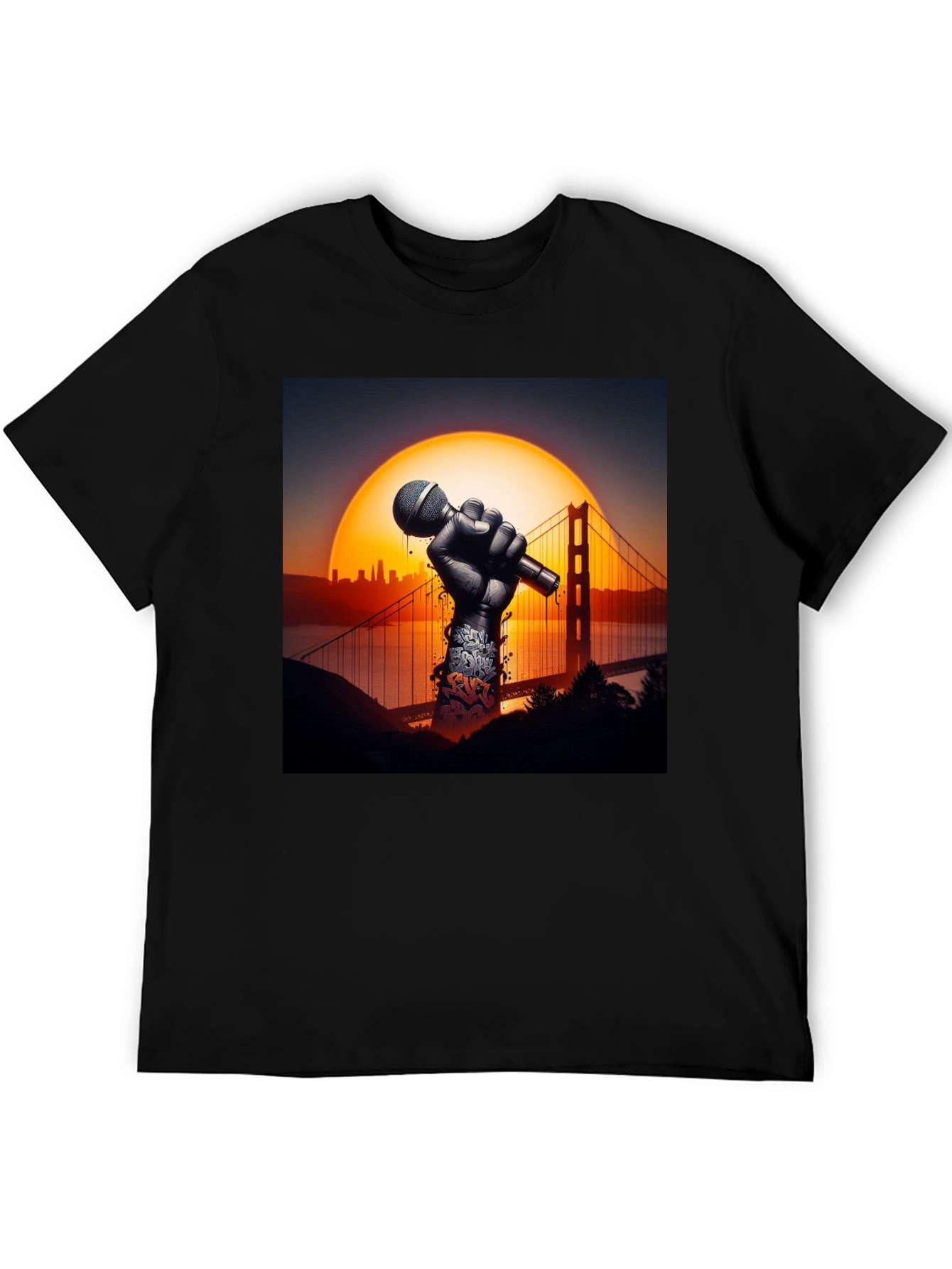 Golden Gate Bridge Microphone Graphic Tee