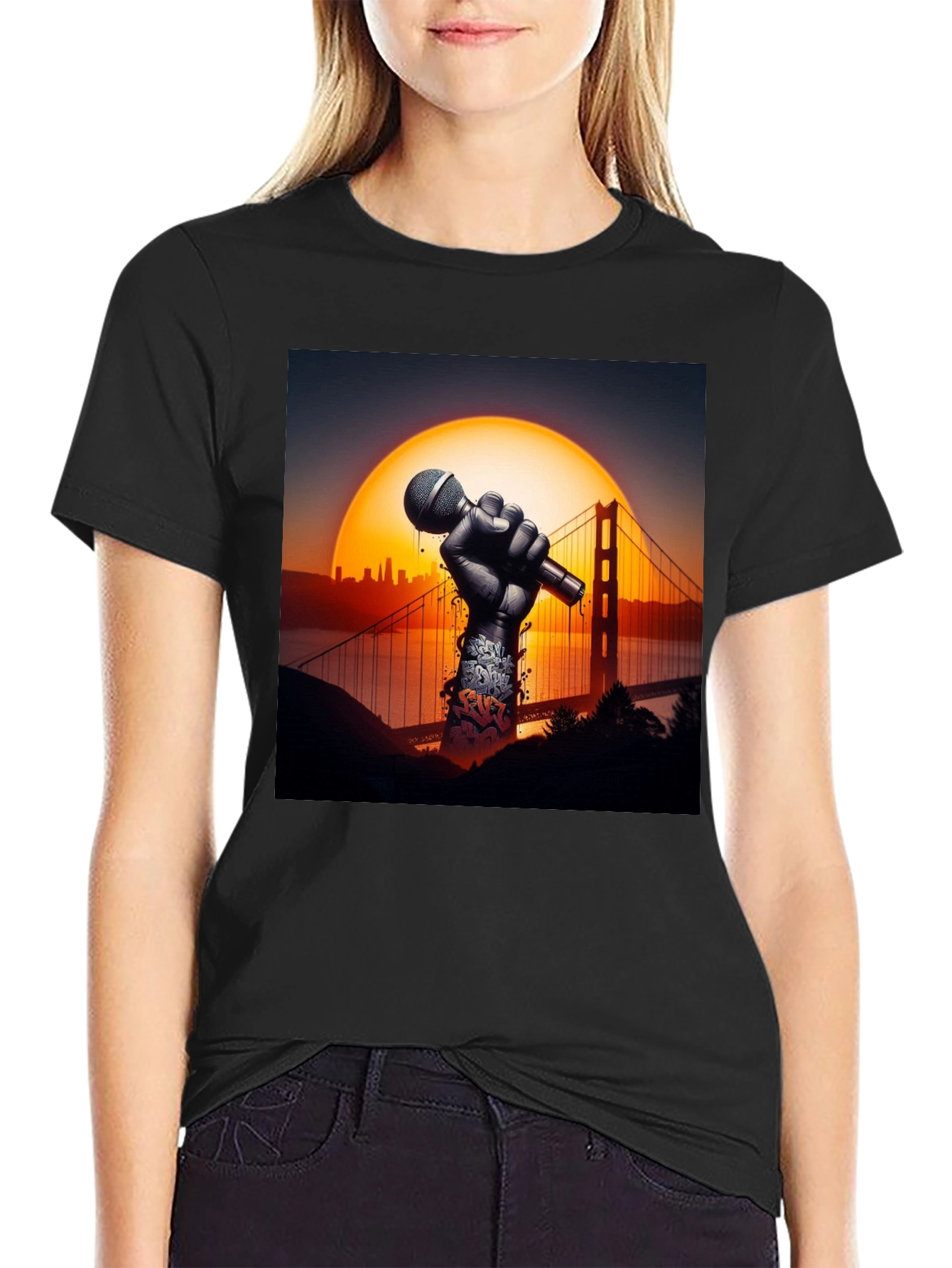 Golden Gate Bridge Microphone Graphic Tee
