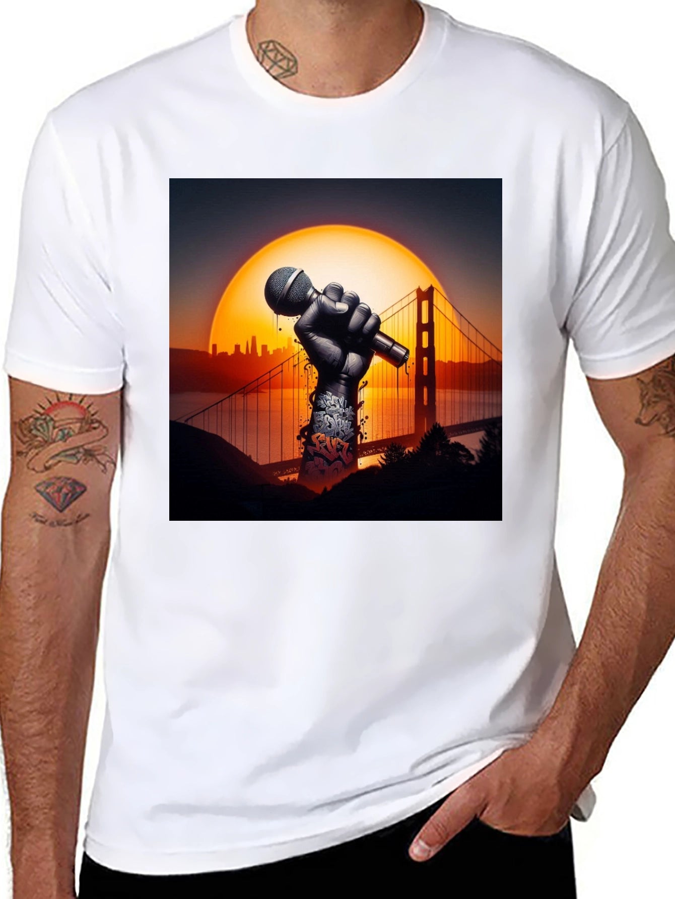 Golden Gate Bridge Microphone Graphic Tee