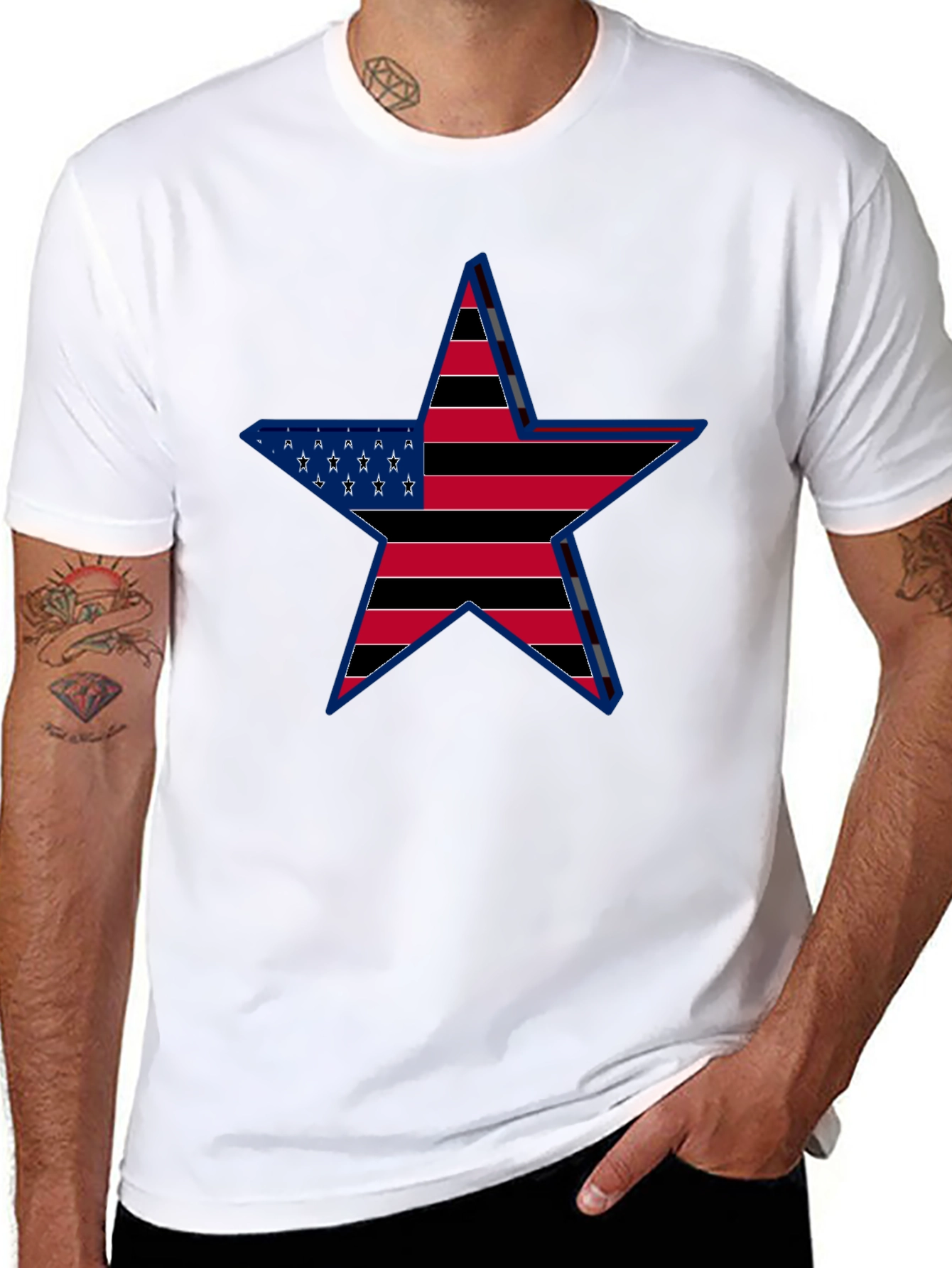 American Flag Star Graphic T-Shirt