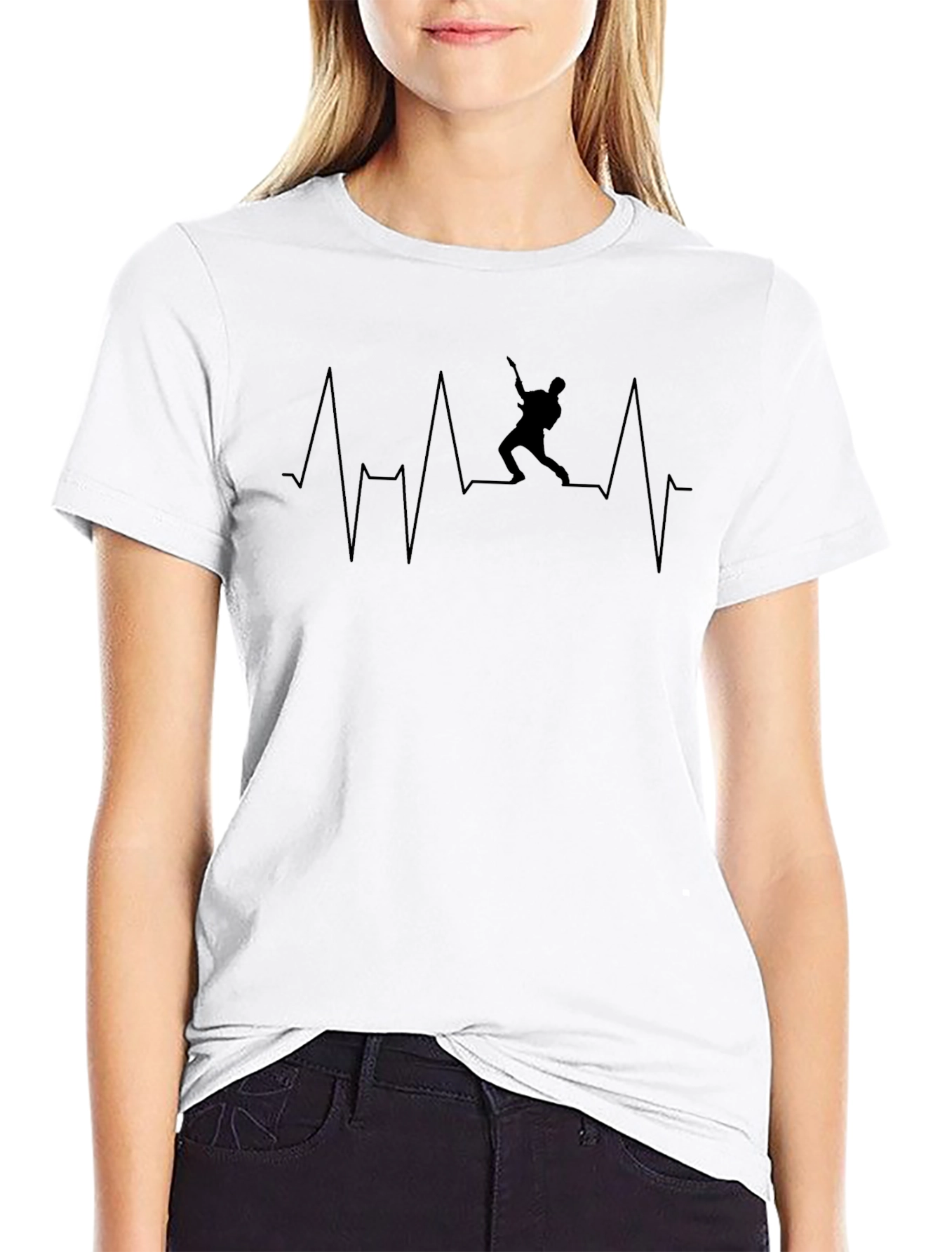 Guitarist Heartbeat Black T-Shirt