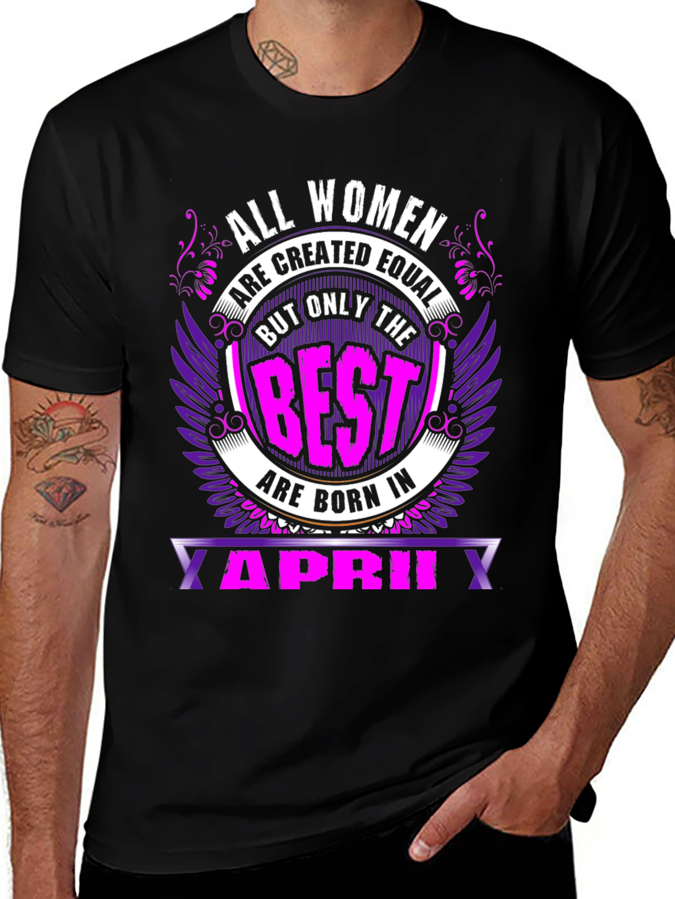 All Women are Created Equal April Birthday T-Shirt