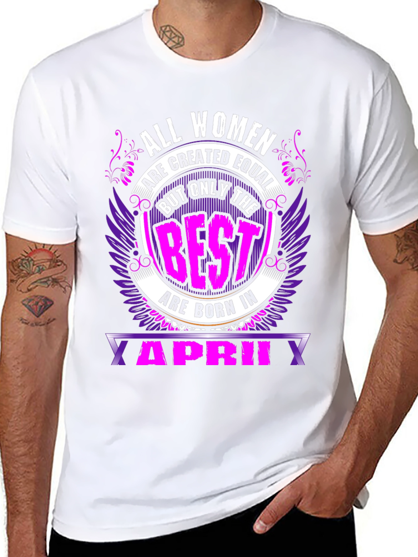 All Women are Created Equal April Birthday T-Shirt