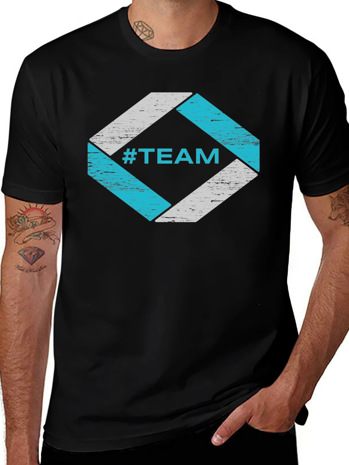 #TEAM Graphic Tee - Cool Casual Black T-Shirt