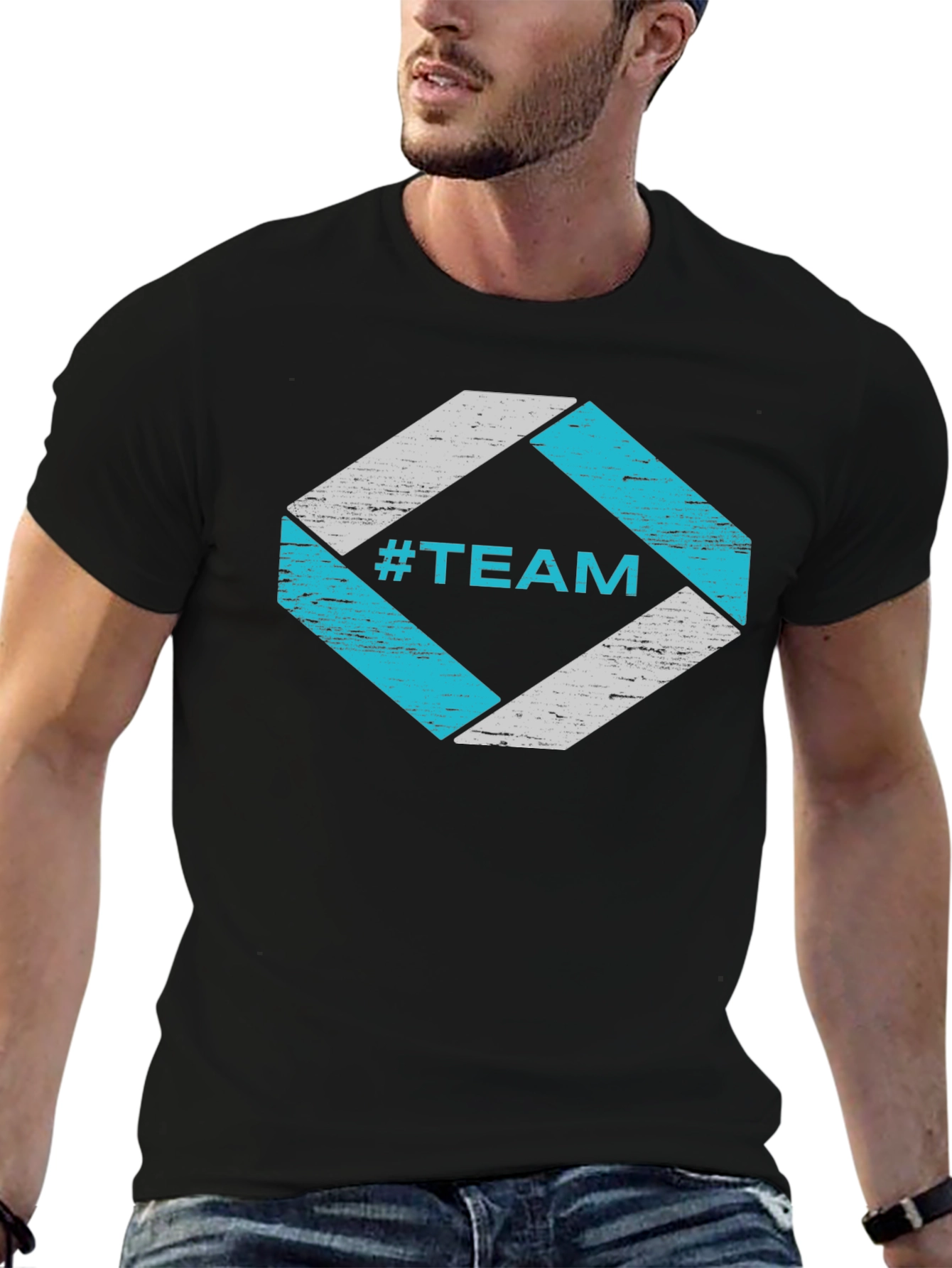 #TEAM Graphic Tee - Cool Casual Black T-Shirt