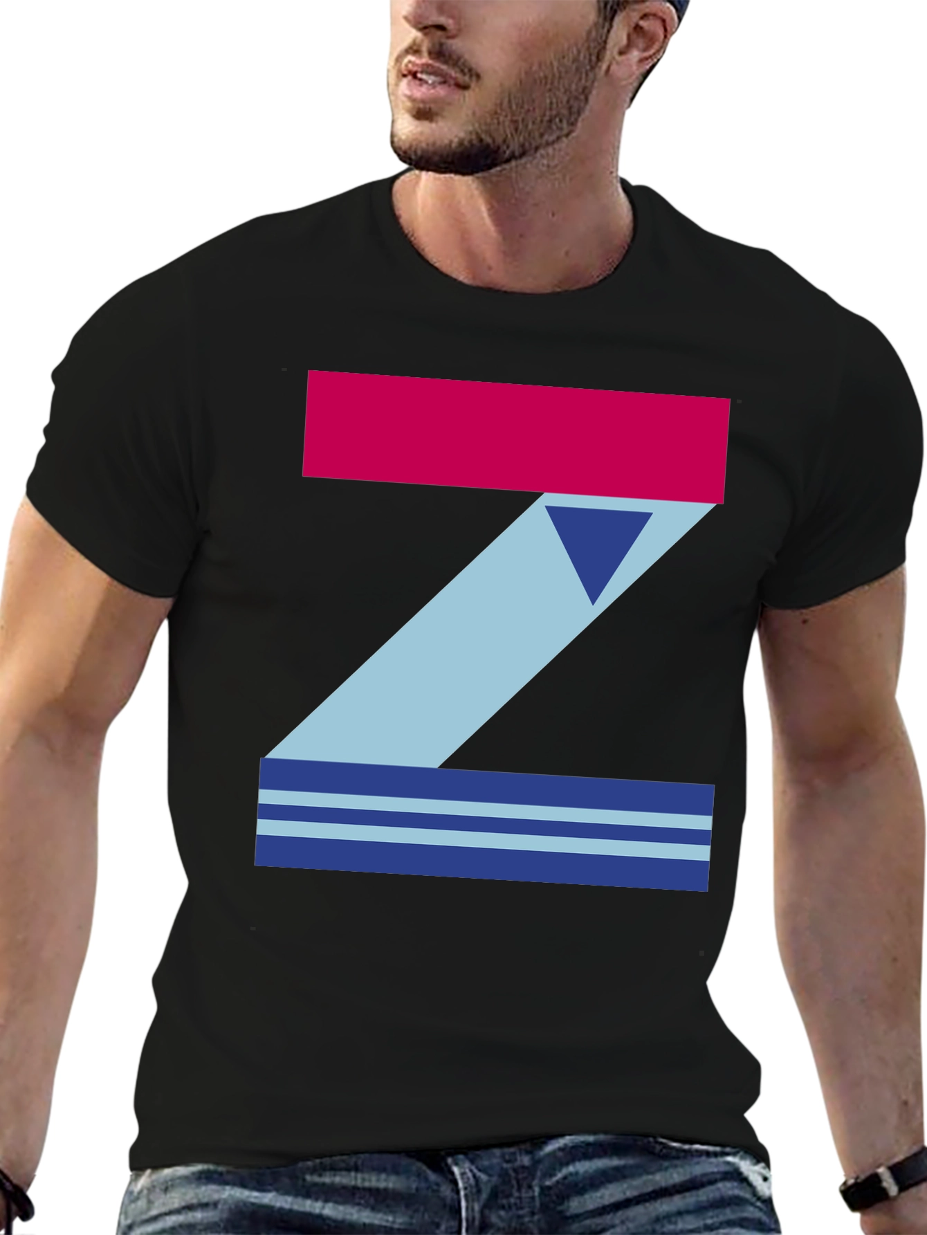 Geometric Z T-Shirt - Casual Graphic Tee