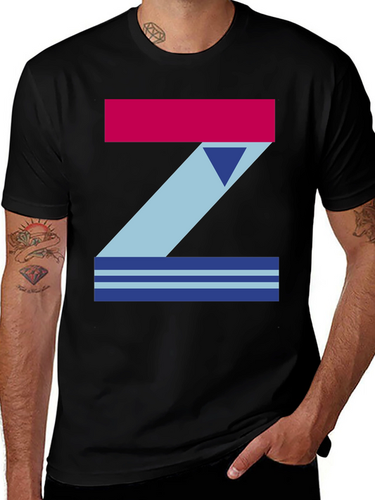 Geometric Z T-Shirt - Casual Graphic Tee