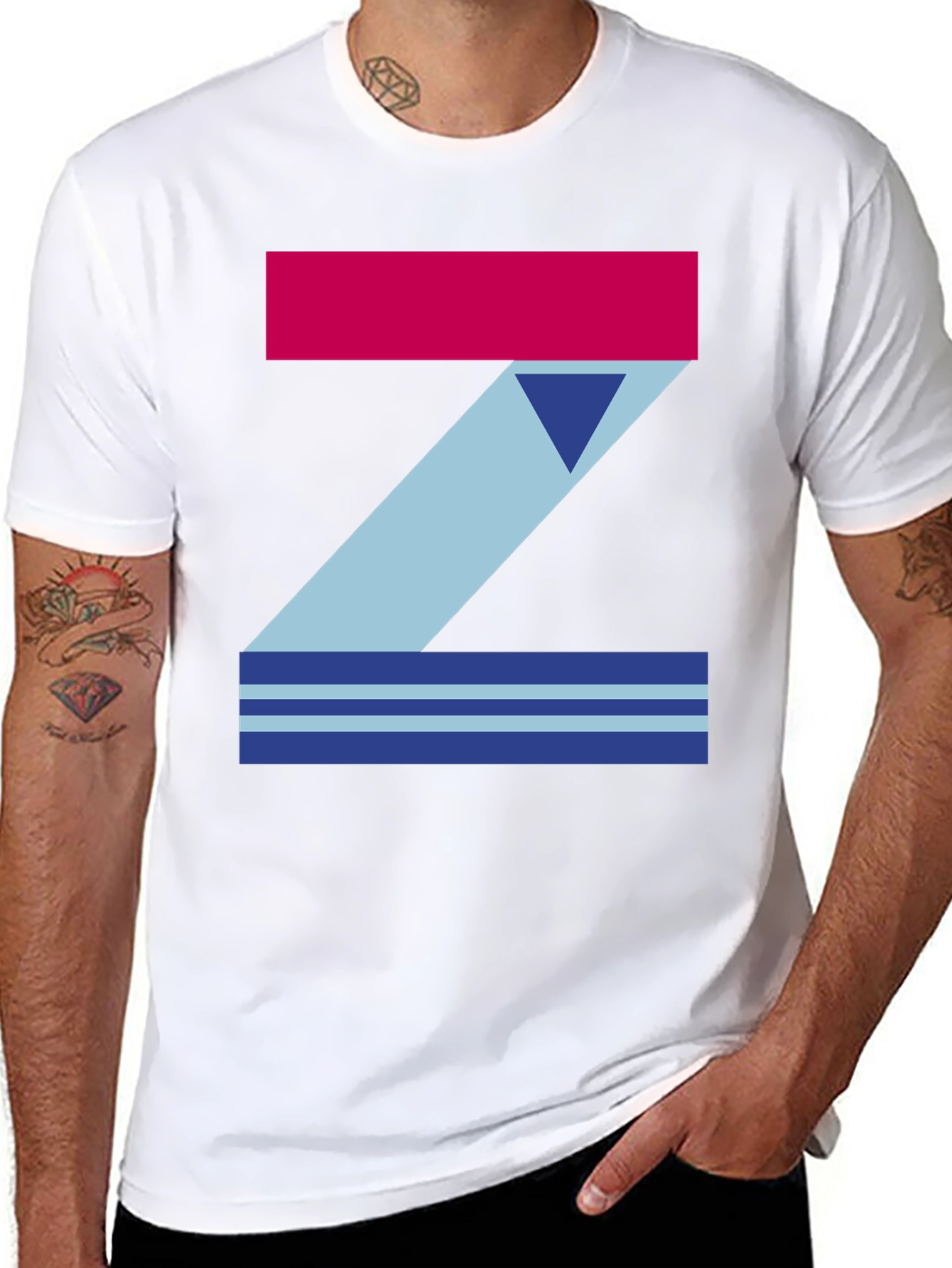 Geometric Z T-Shirt - Casual Graphic Tee