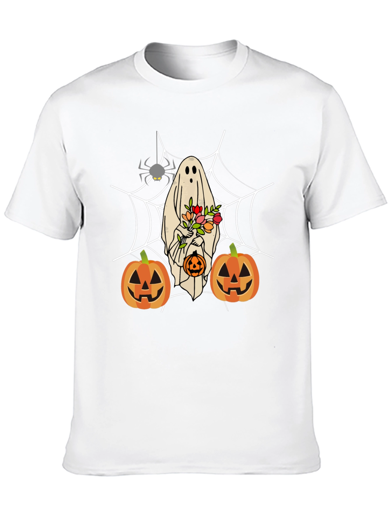 Halloween Ghost & Pumpkin Graphic Tee