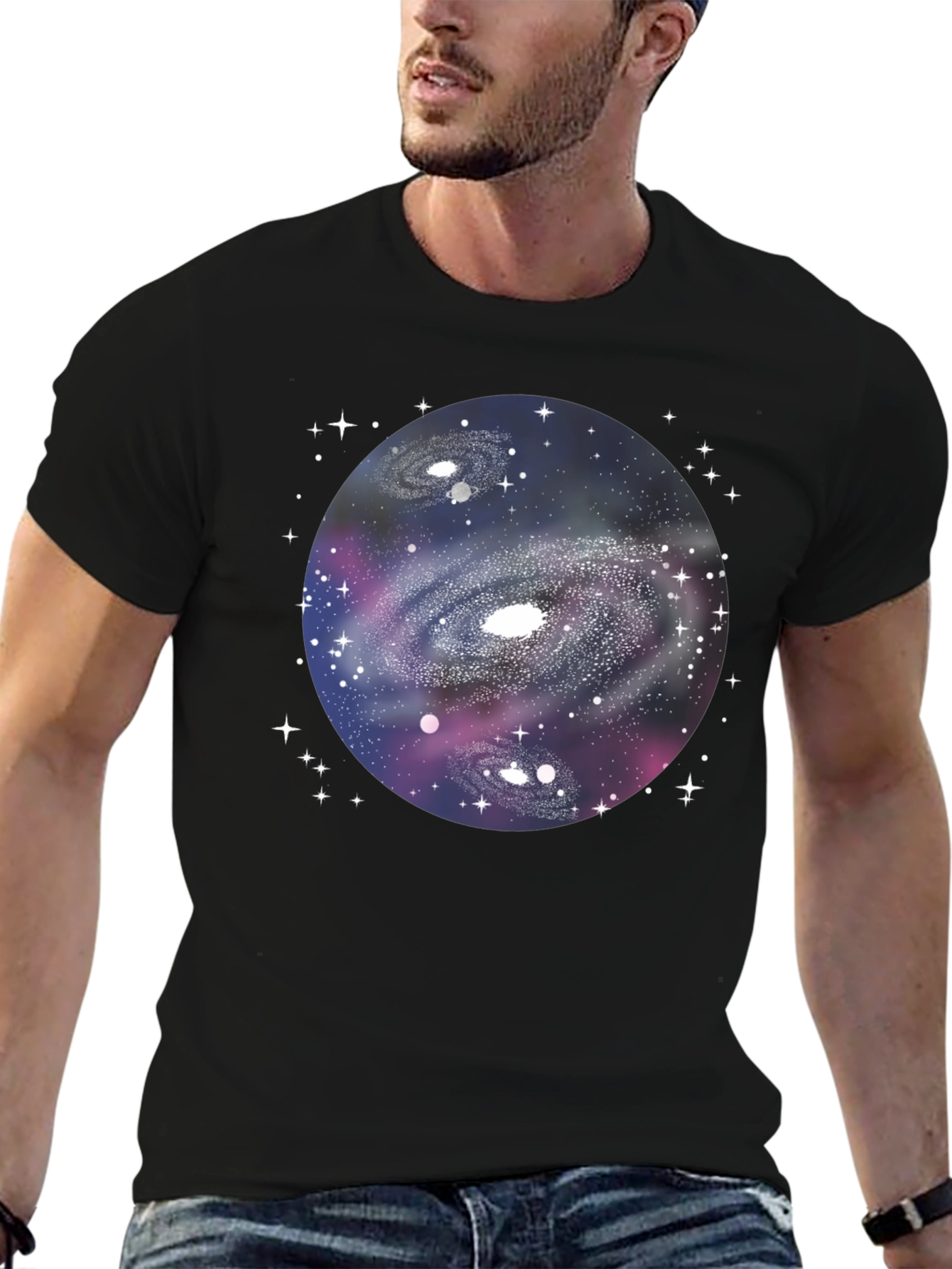 Galaxy Graphic Black T-Shirt