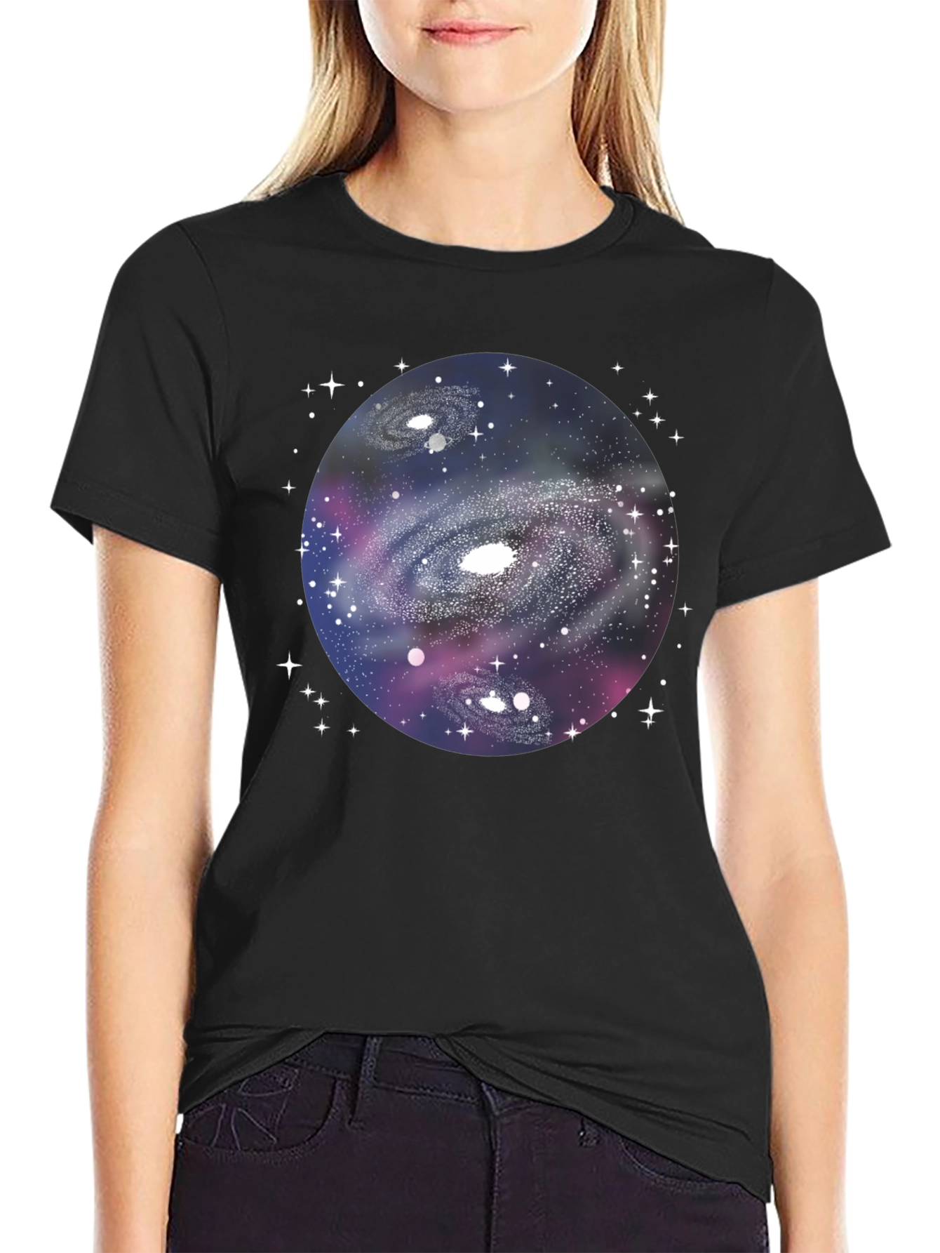 Galaxy Graphic Black T-Shirt
