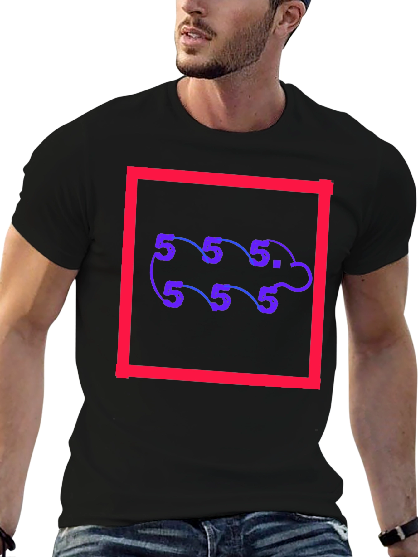 Abstract Number Pattern Tee