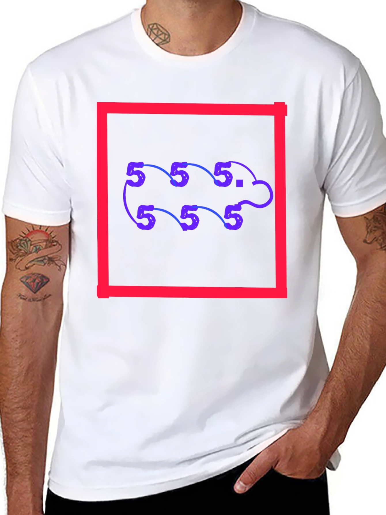 Abstract Number Pattern Tee